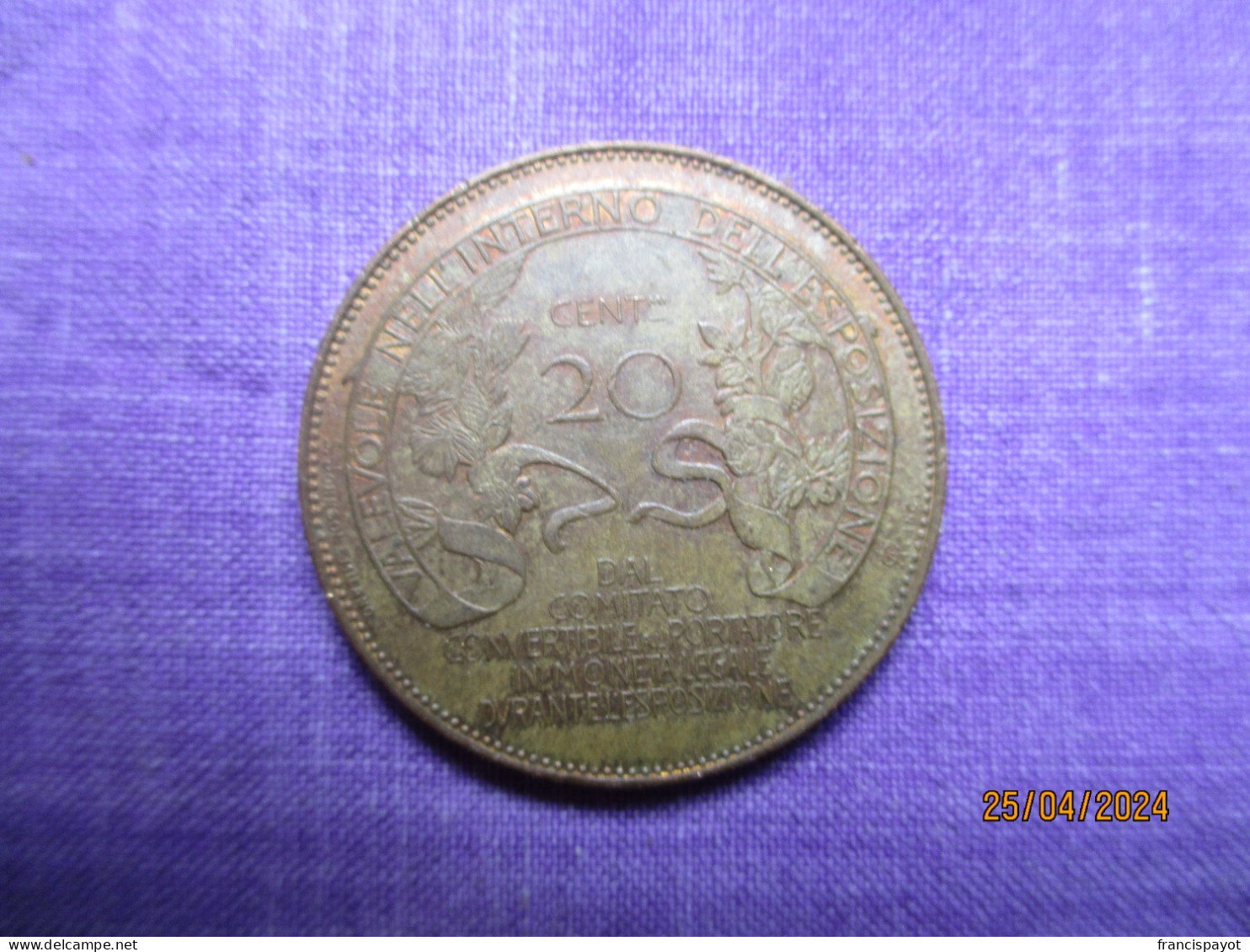 Italy: Gettone 20 Centesimi 1906 - Expo Milano - 1900-1946 : Vittorio Emanuele III & Umberto II