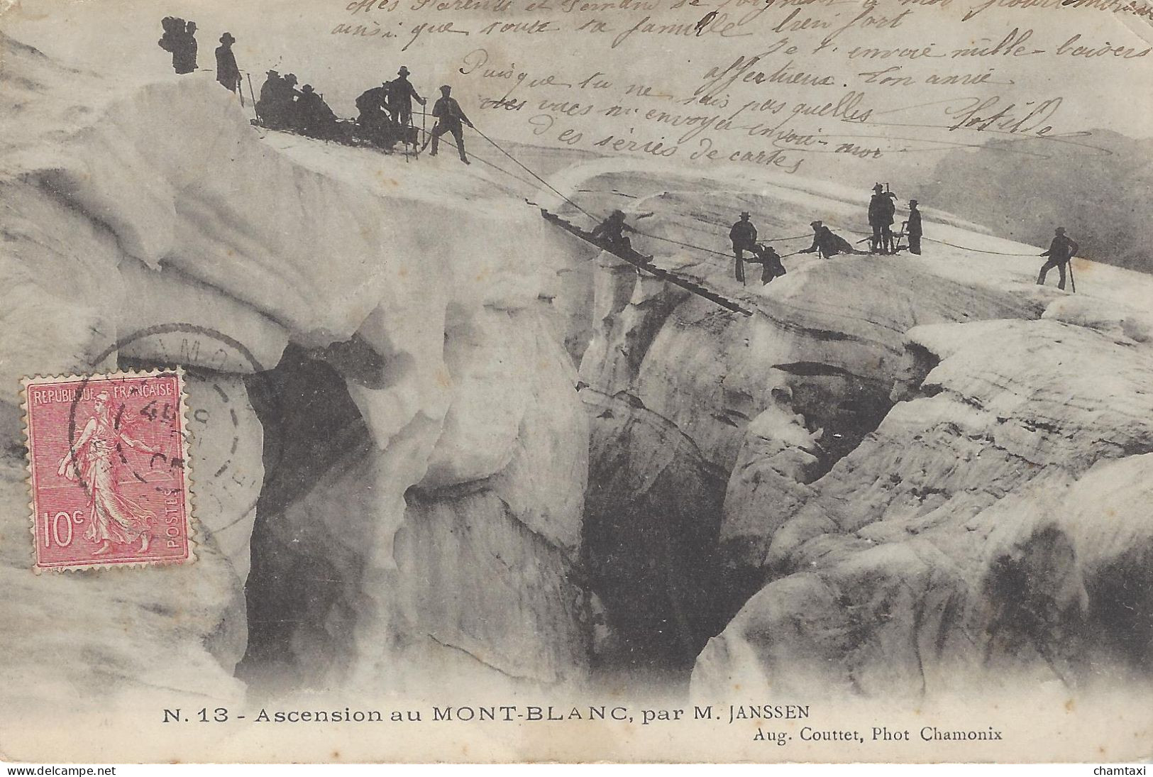 74 CHAMONIX MONT BLANC ASCENSION AU MONT BLANC DE JANSSEN Editeur: COUTTET Auguste N° 13 - Chamonix-Mont-Blanc