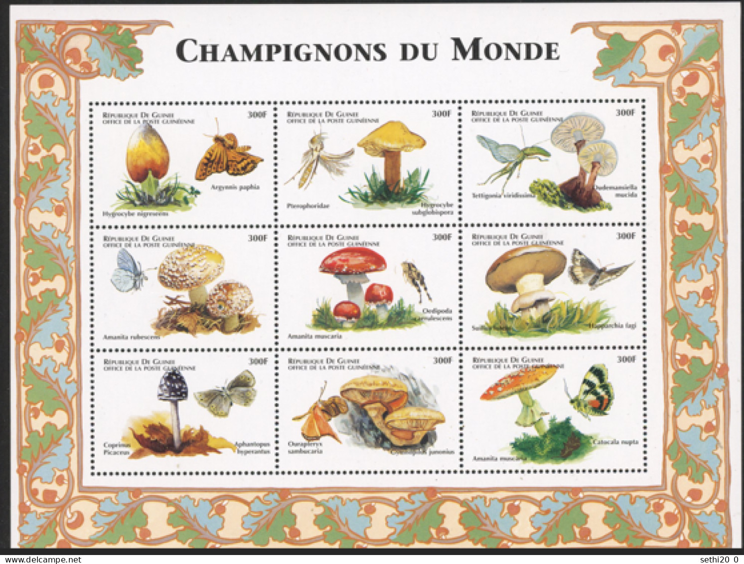 Guinee  Mushrooms Champignons Butterflies Papillons MNH - Mushrooms