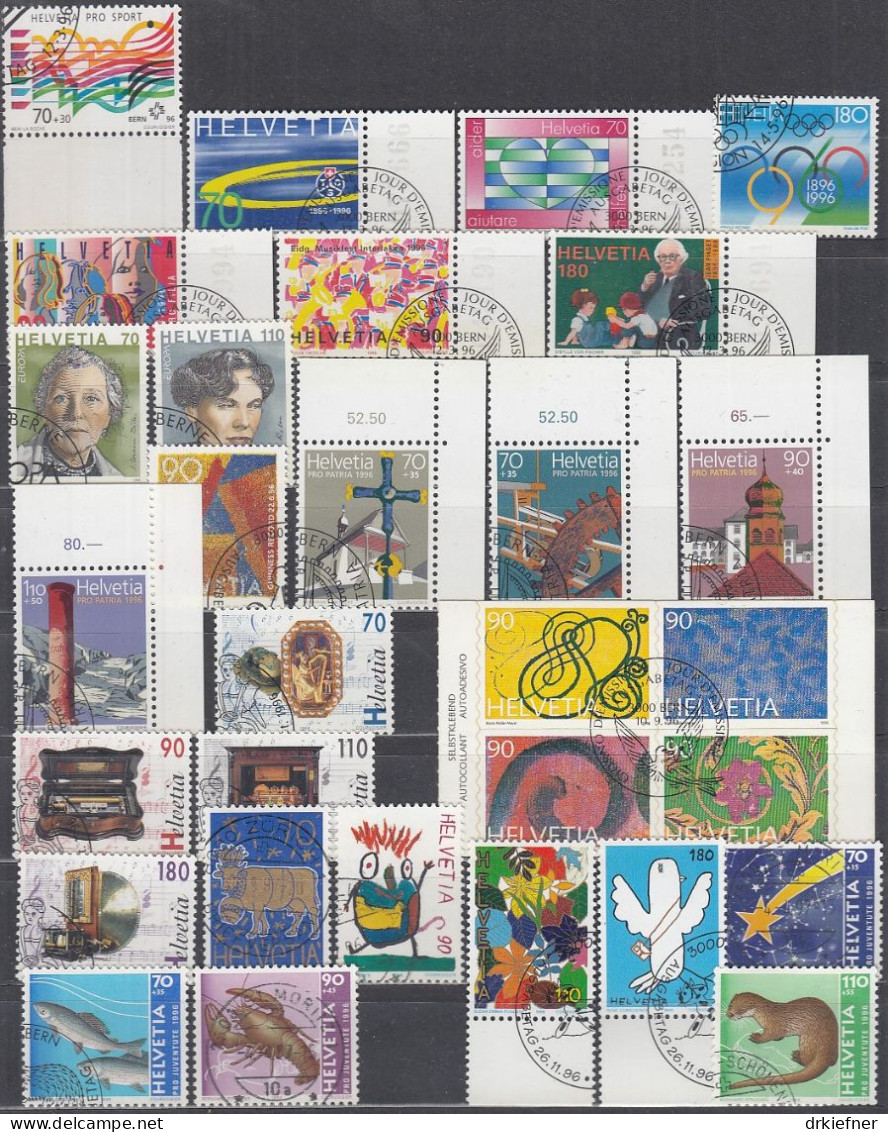 SCHWEIZ  Jahrgang 1996, Gestempelt, 1571-1600, Komplett - Used Stamps