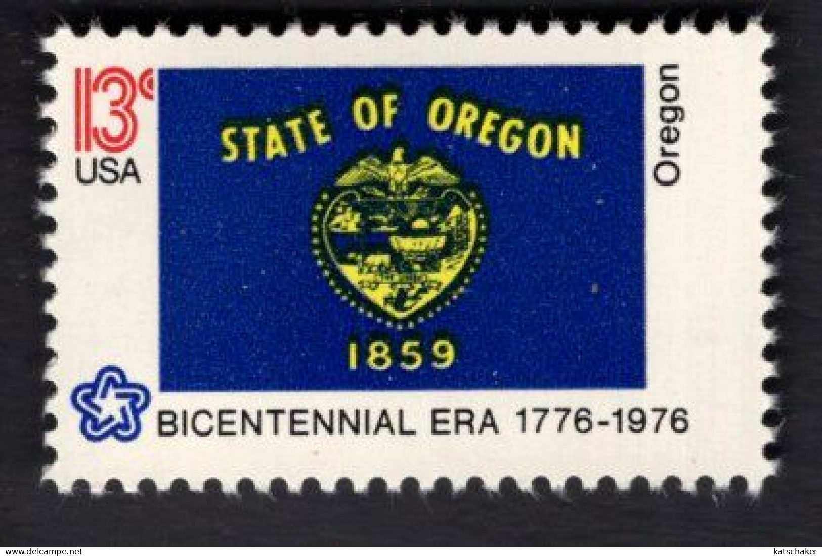 206112485 1976 SCOTT 1665 (XX) POSTFRIS MINT NEVER HINGED - American Bicentennial FLAG OF OREGON - Unused Stamps