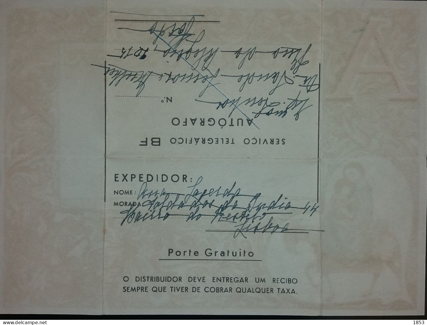 AUTÓGRAFO - SERVIÇO TELEGRÁFICO - BOAS FESTAS - Cartas & Documentos