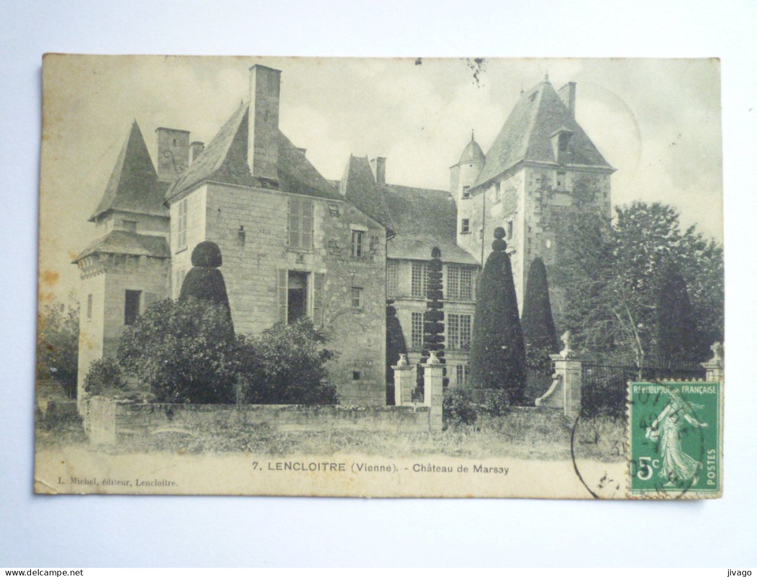 2024 - 1543  LENCLOITRE  (Vienne)  :  Château De MARSAY   1909   XXX - Lencloitre