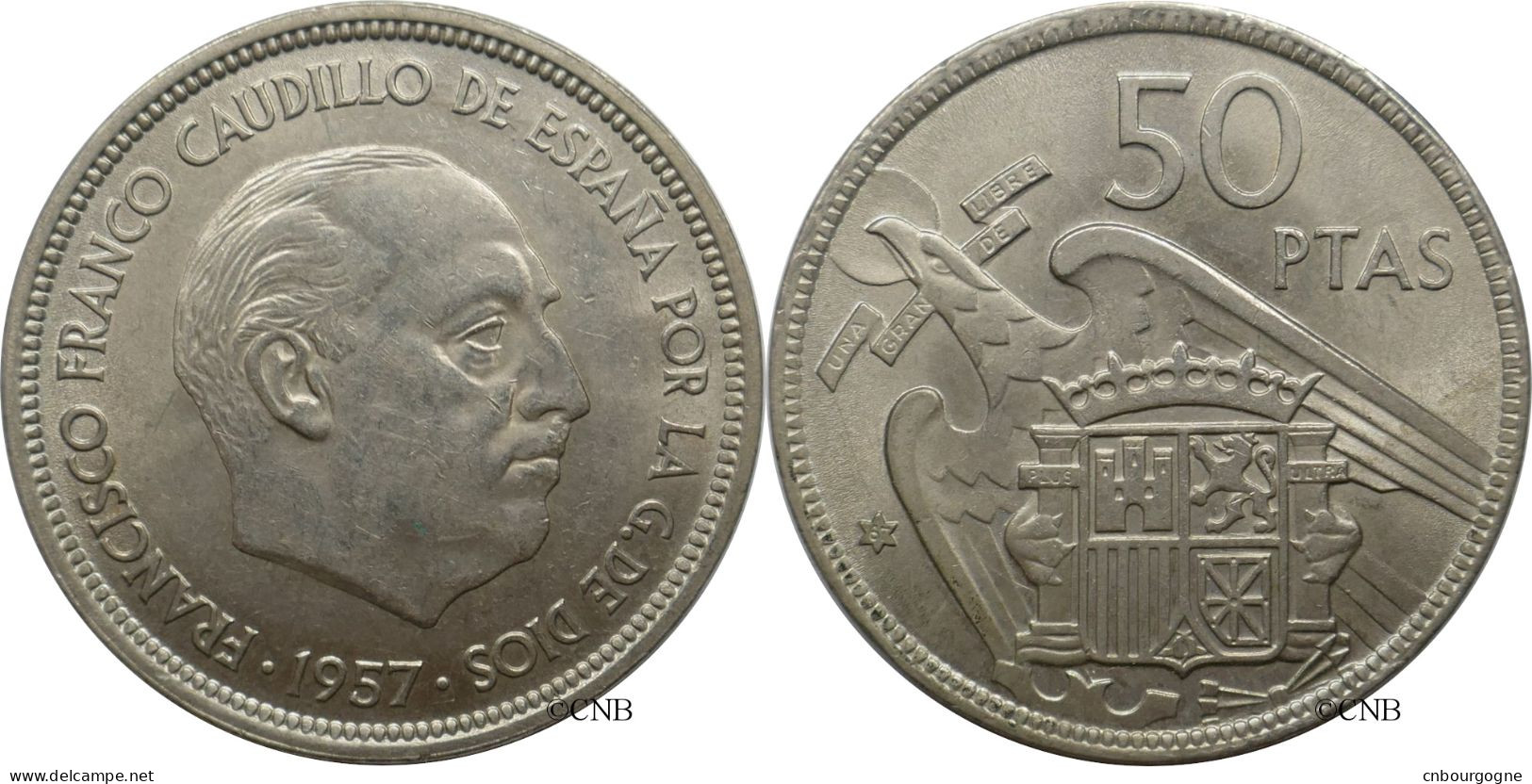 Espagne - État Espagnol - Franco - 50 Pesetas 1957*67 - SUP/AU58 - Rare - Mon6108 - 50 Pesetas