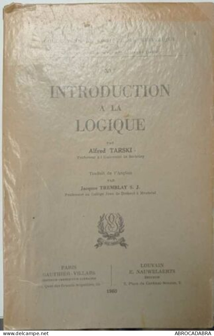 Introduction à La Logique - Psychology/Philosophy