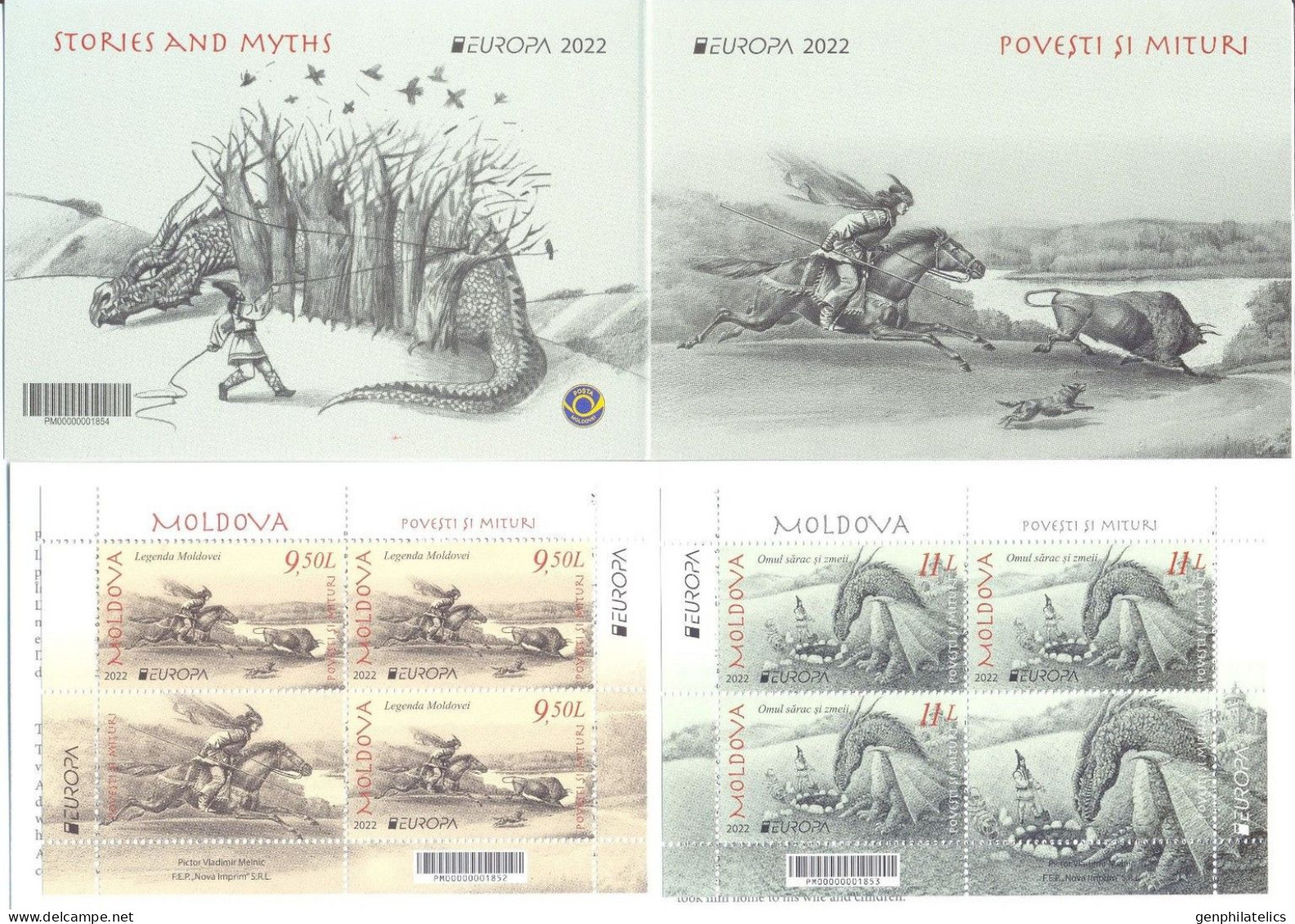 Europa CEPT 2022 MOLDOVA Stories & Myths - Fine Booklet MNH - Moldavia