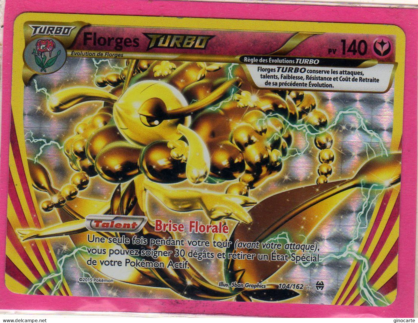 Carte Pokemon Francaise 2015 Xy Impulsion Turbo 104/162 Florges 140pv Holo Occasion - XY