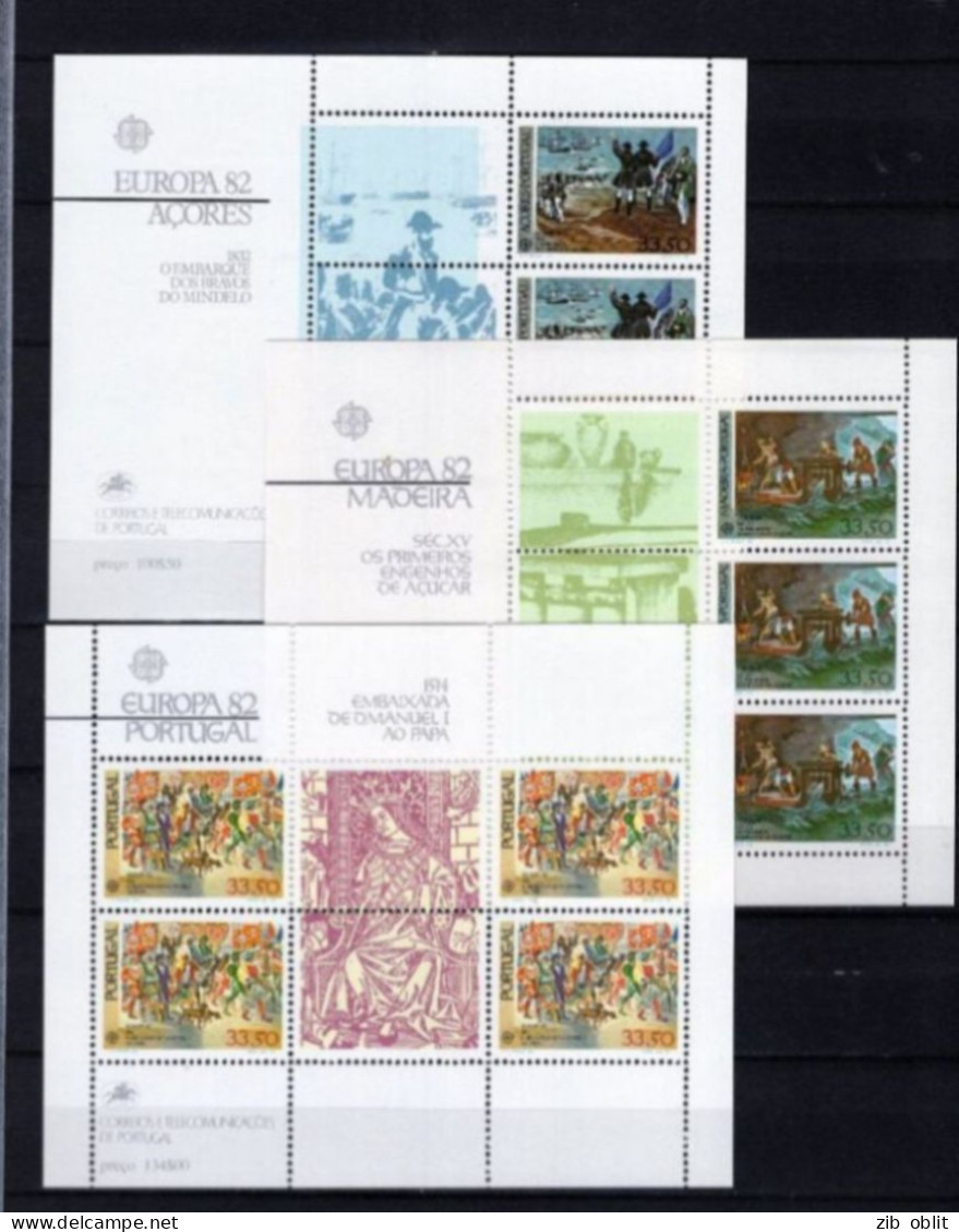 (alm) EUROPA CEPT 3 BF Xx MNH  PORTUGAL ACORES MADERE MADEIRA - Blokken & Velletjes