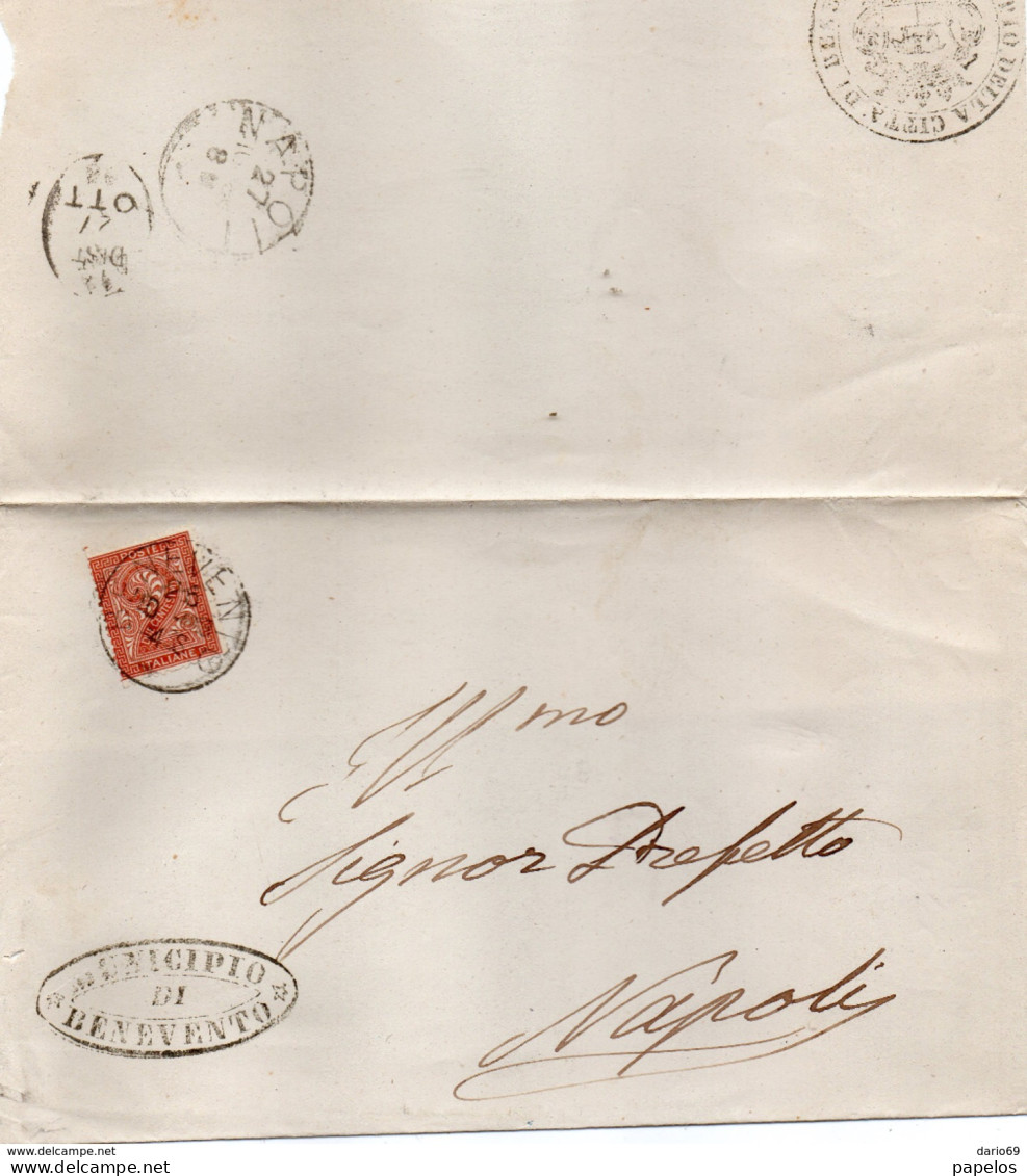 1894  LETTERA CON ANNULLO BENEVENTO + NAPOLI - Marcophilia