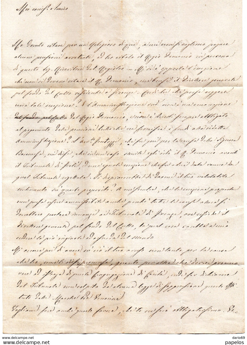 1868  LETTERA CON ANNULLO PESARO + TERAMO - Marcophilia