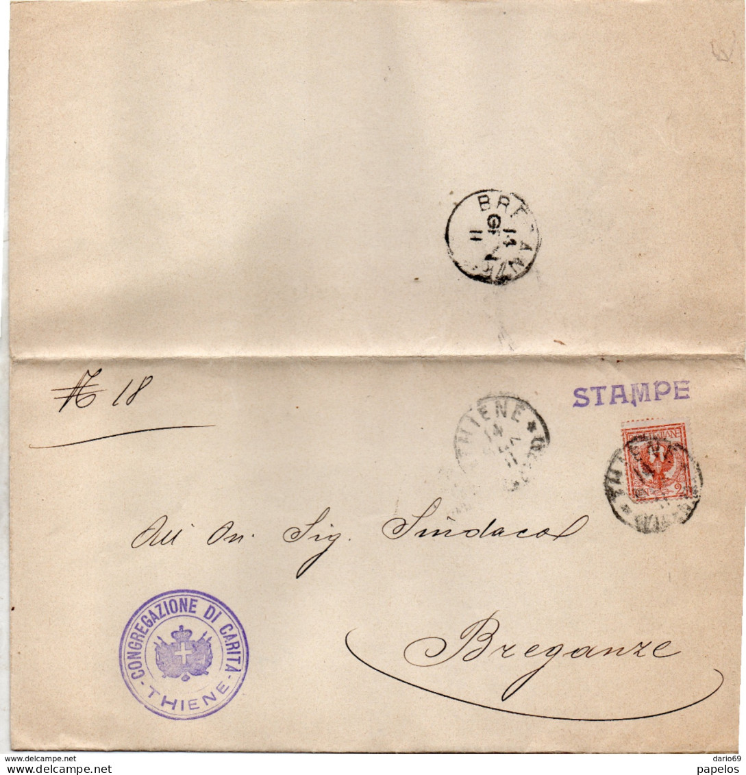 1911  LETTERA CON ANNULLO THIENE - Poststempel