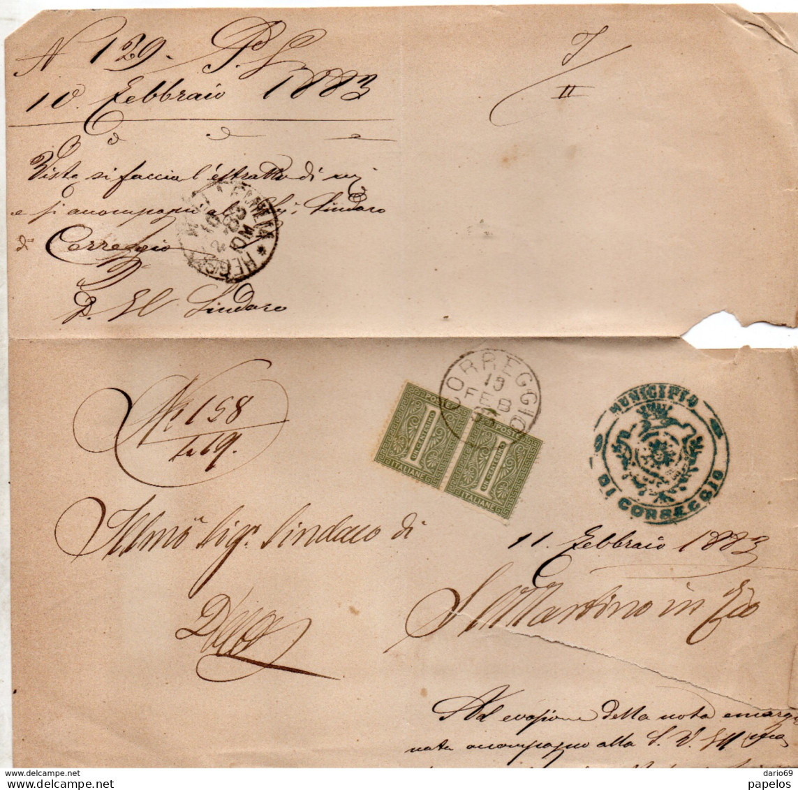 1888  LETTERA CON ANNULLO CORREGGIO - Poststempel