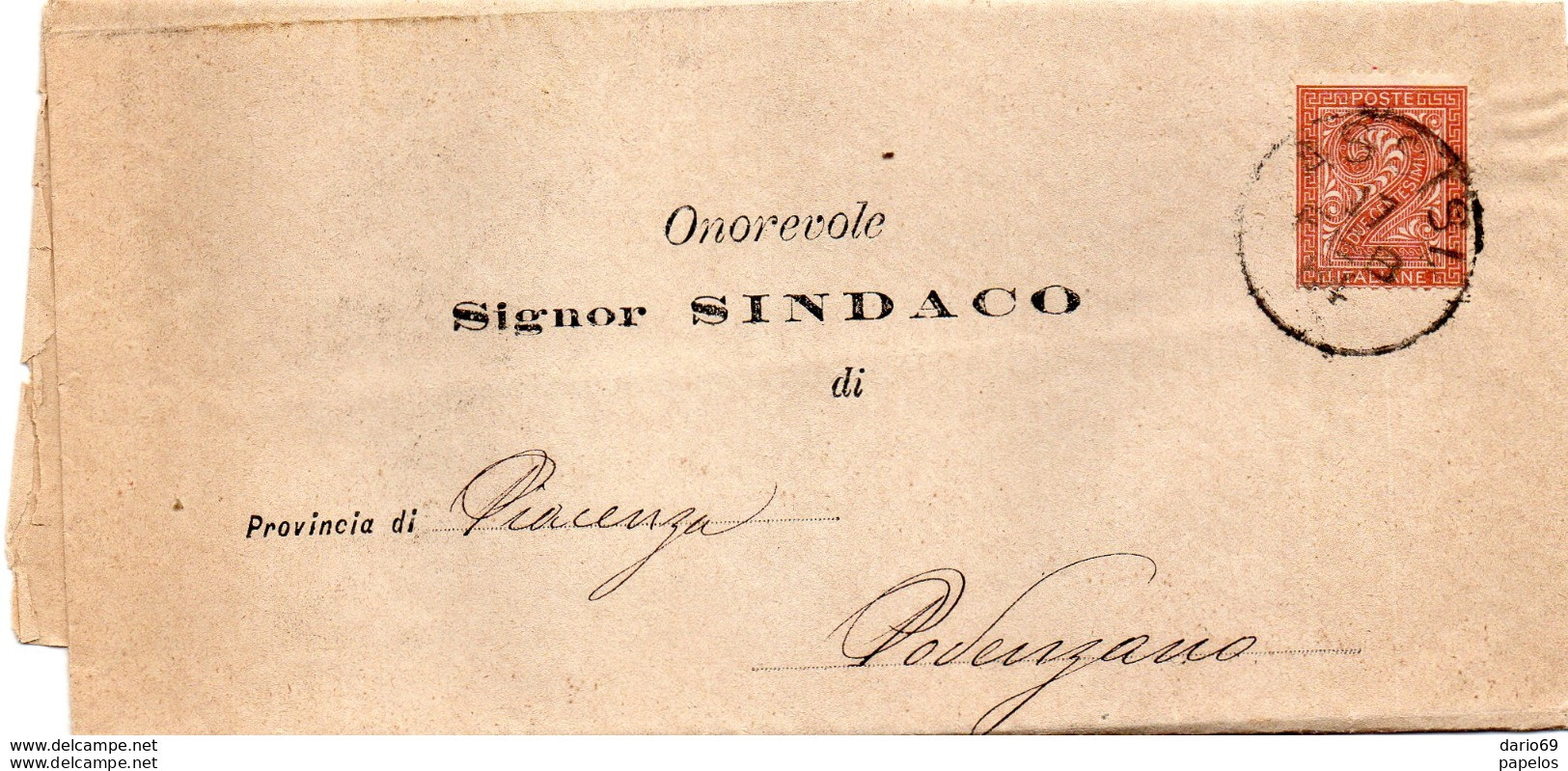 1883  LETTERA INTESTATA CONVITTO PER I SORDOMUTI E CIECHI CON ANNULLO ASSISI - Marcophilia