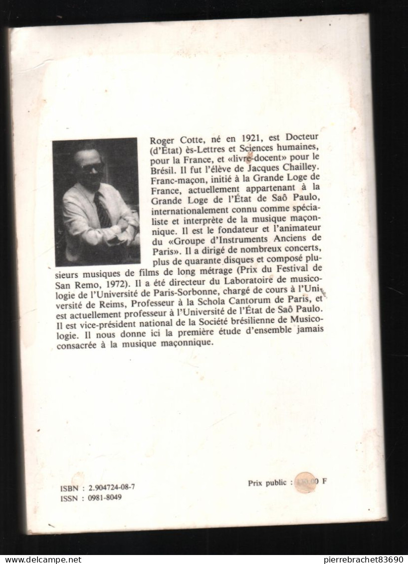 Roger Cotte. La Musique Maçonnique. 1991 - Sin Clasificación