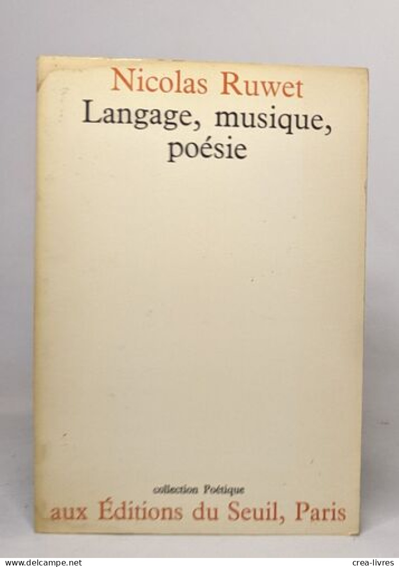 Langage Musique Poésie - Other & Unclassified