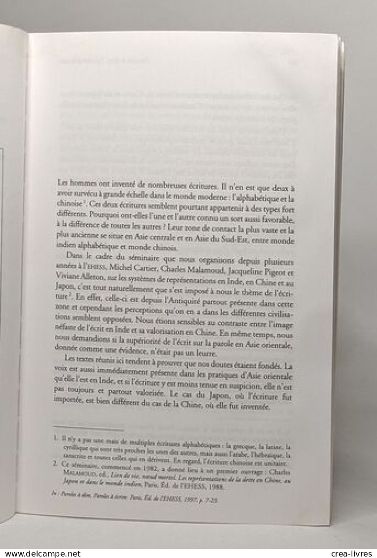 PAROLES A DIRE PAROLES A ECRIRE INDE CHINE JAPON - Otros & Sin Clasificación