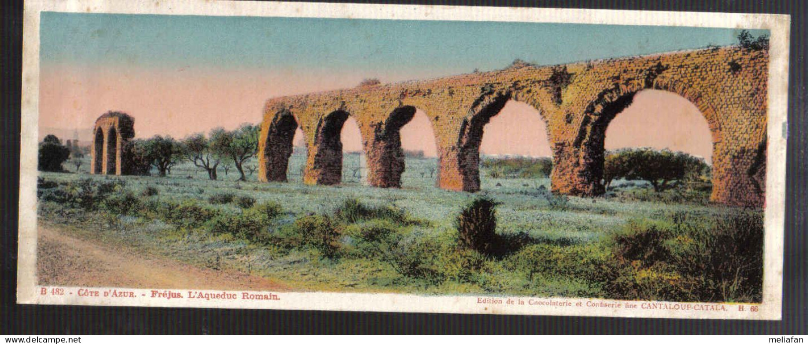 CC482 - CARTE PANORAMIQUE CHOCOLAT CANTALOUP CATALA - FREJUS - L'AQUEDUC ROMAIN - Frejus