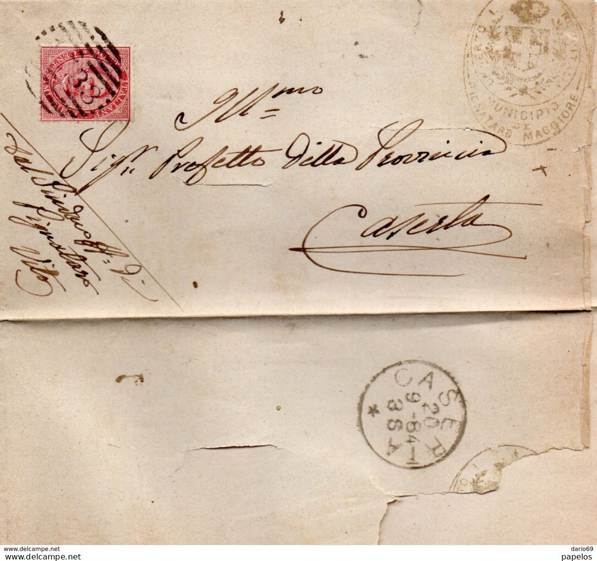 1884 LETTERA CON ANNULLO NUMERALE PIGNATARO MAGGIORE CASERTA - Storia Postale