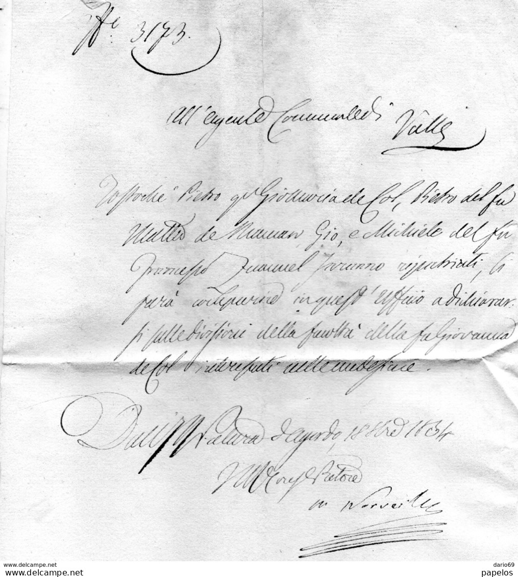 1854  LETTERA - Manuscripten