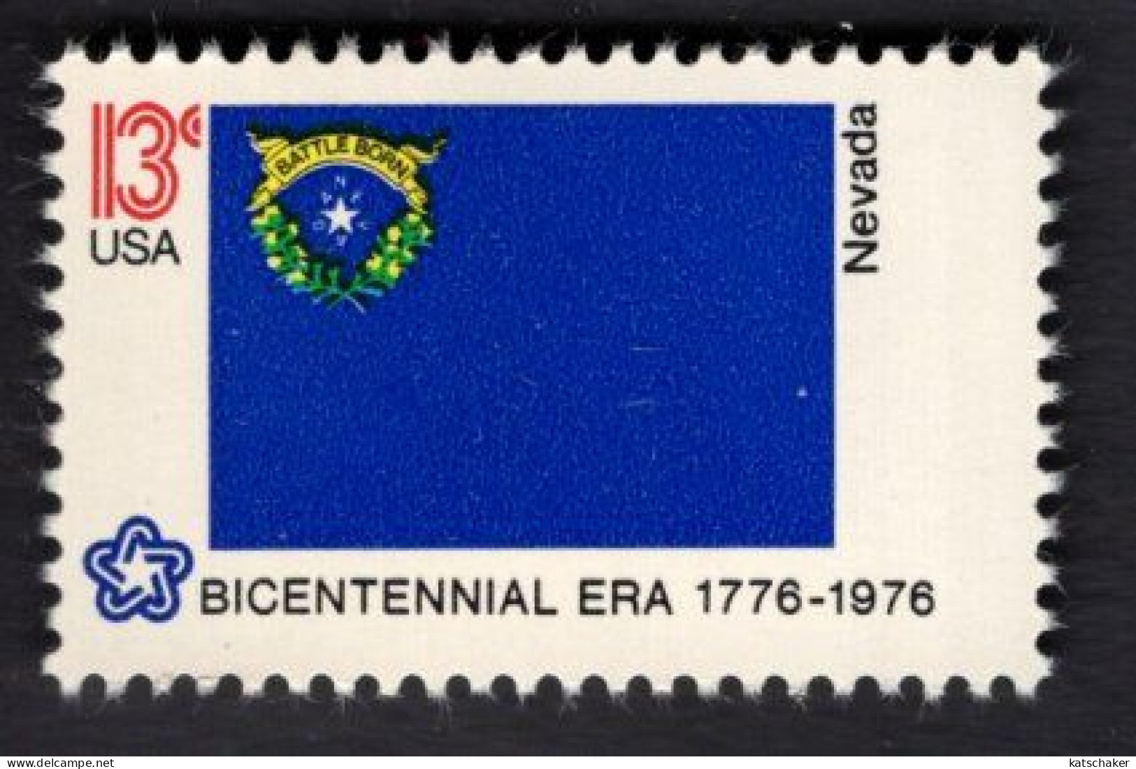 206112778  1976 SCOTT 1668 (XX) POSTFRIS MINT NEVER HINGED  - American Bicentennial FLAG OF NEVADA - Unused Stamps