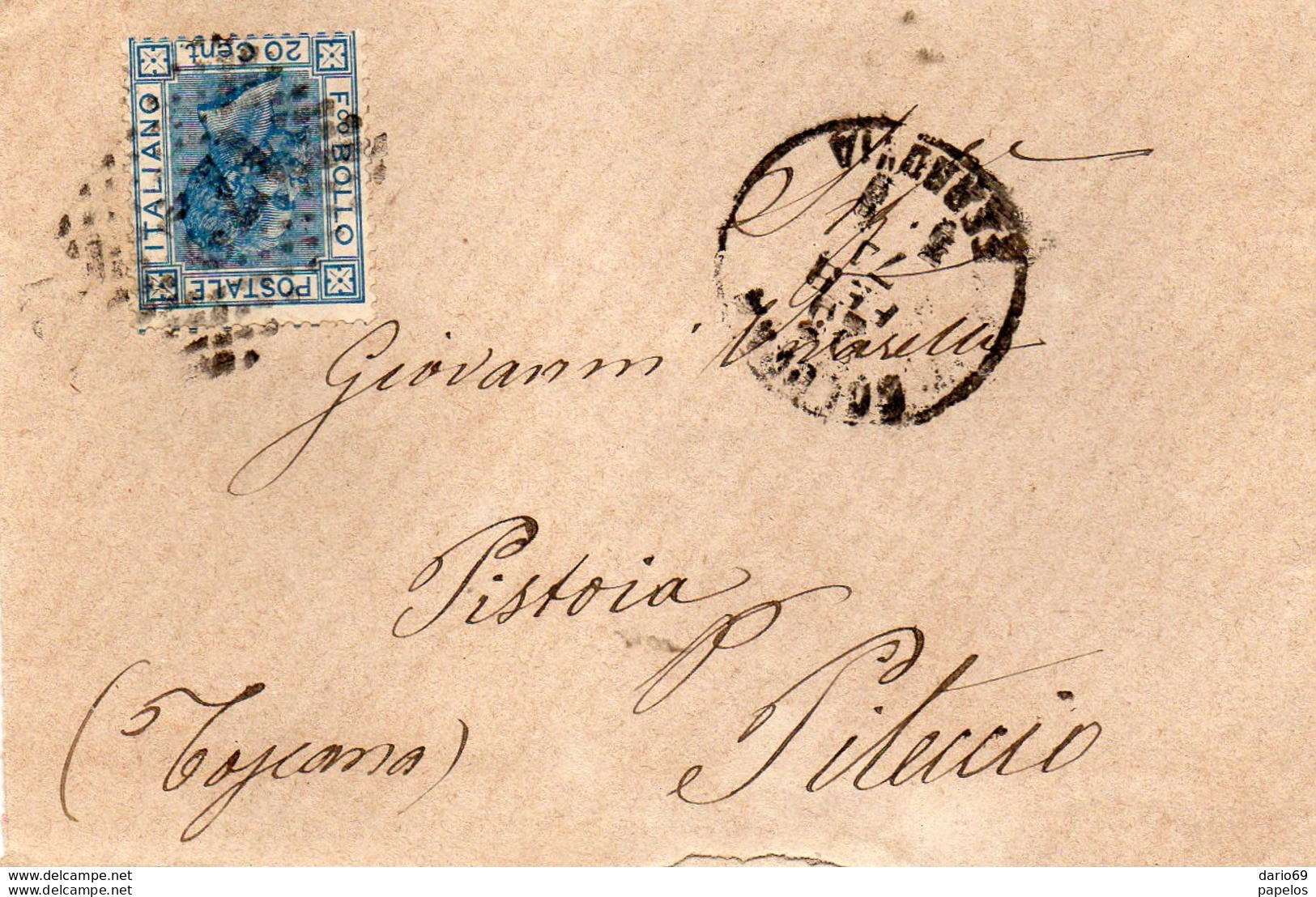 1871  LETTERA CON ANNULLO NUMERALE BOLOGNA - Marcophilie