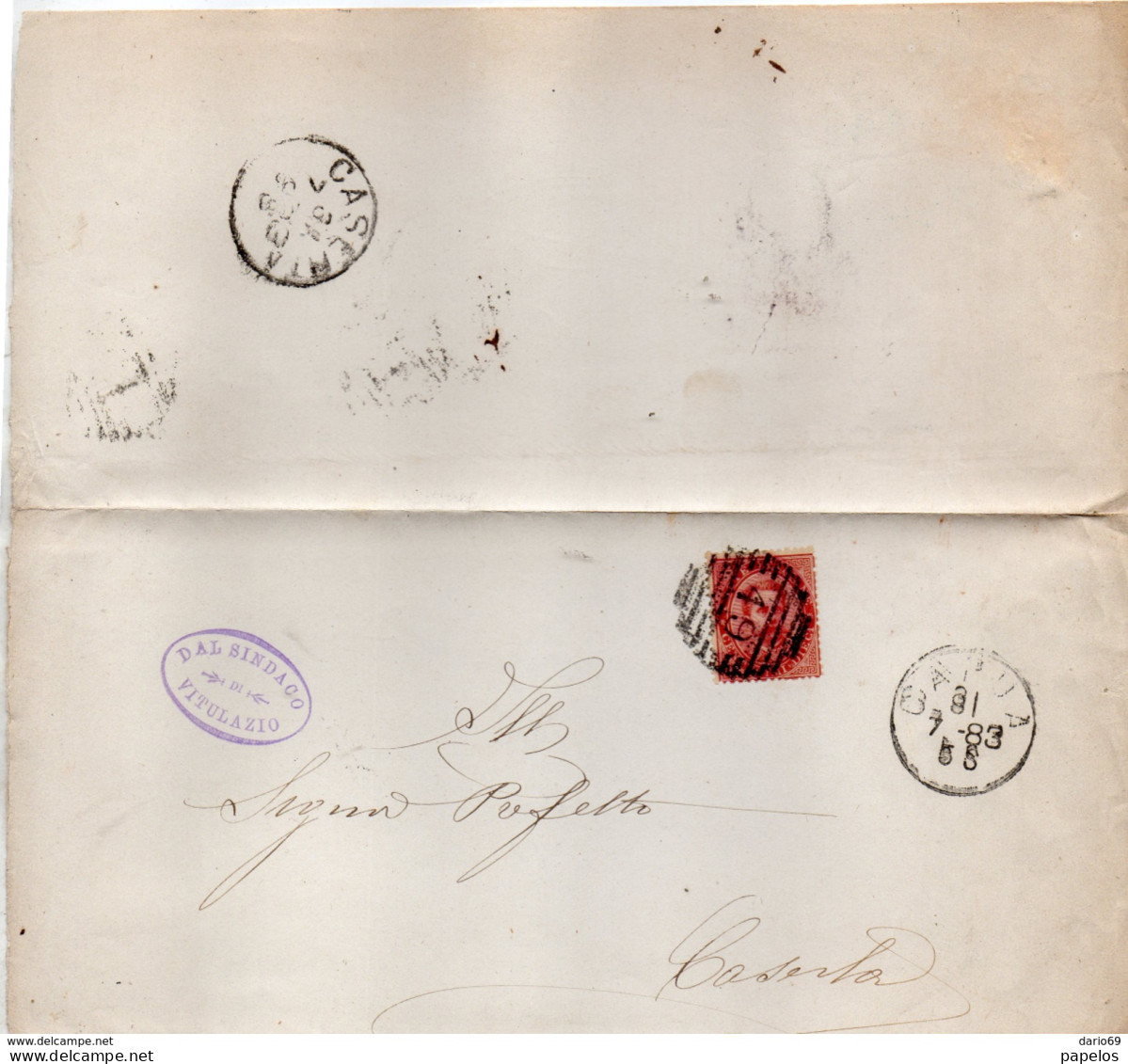 1883  LETTERA CON ANNULLO NUMERALE CAPUA CASERTA - Storia Postale