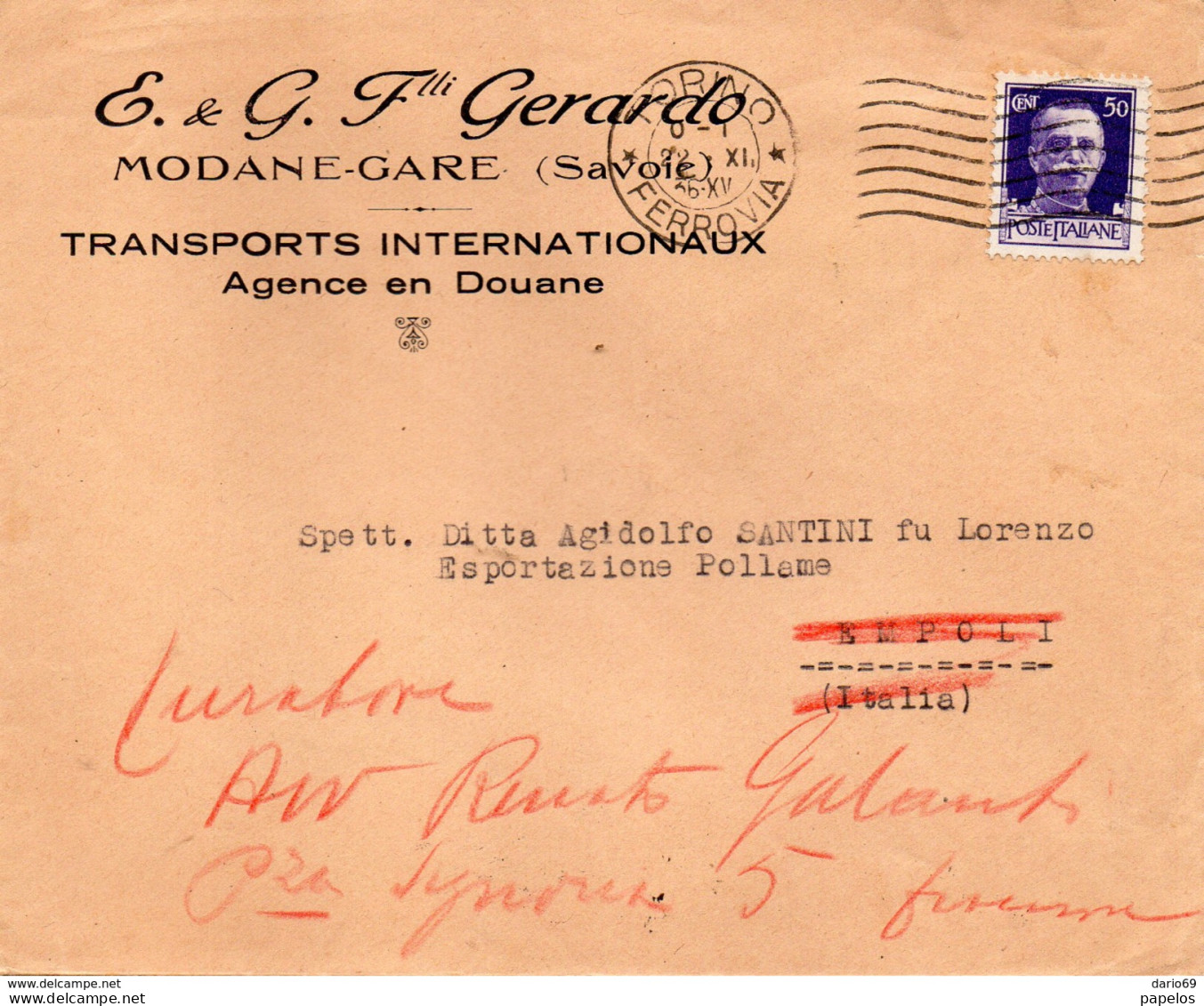 1936 LETTERA INTESTATA CON ANNULLO TORINO - Storia Postale