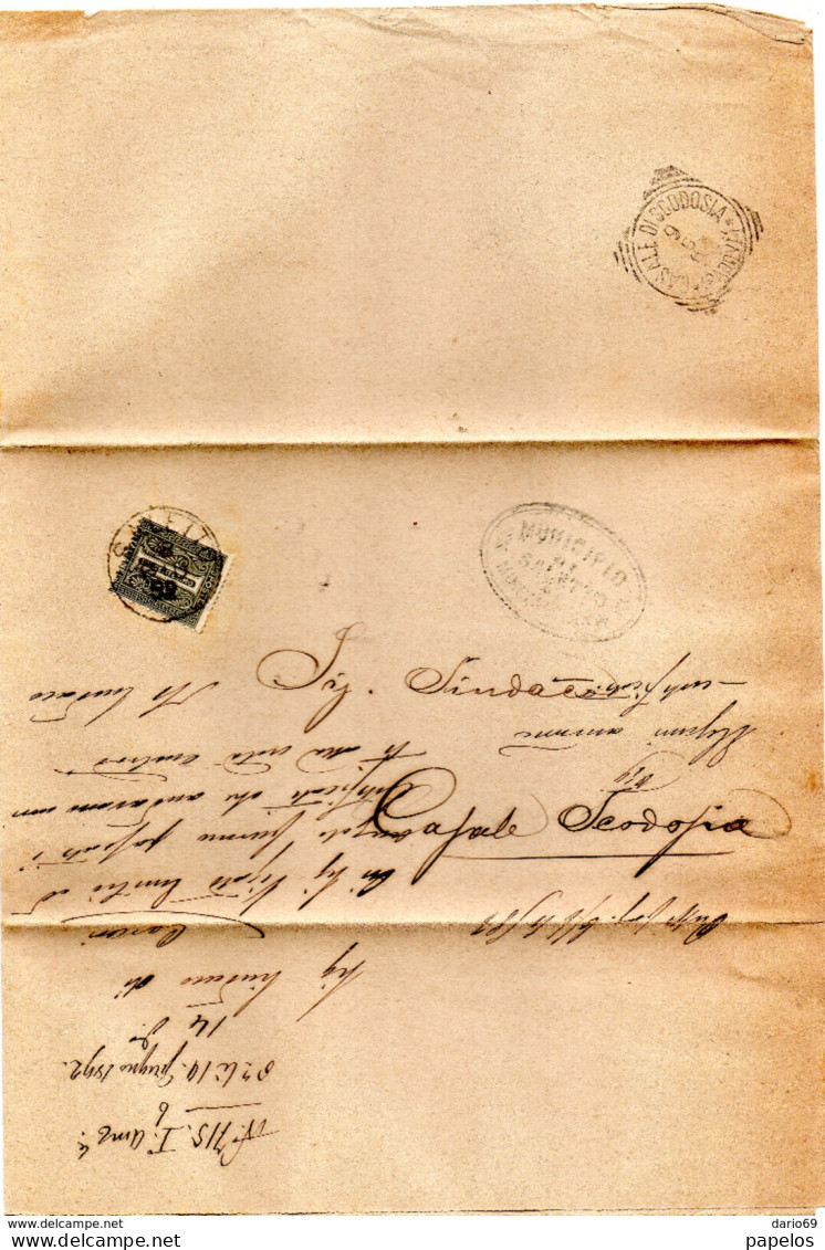 1892  LETTERA  CON ANNULLO SALETTO PADOVA - Storia Postale