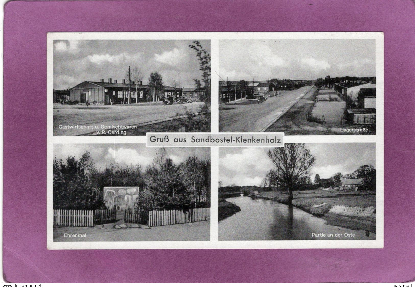 Grüß Aus Sandbostel-Klenkenholz Gastwirtschaft U. Gemischtwaren V. R. Oerding  Lagerstraße Ehrenmal Partie An Der Oste - Rotenburg (Wuemme)