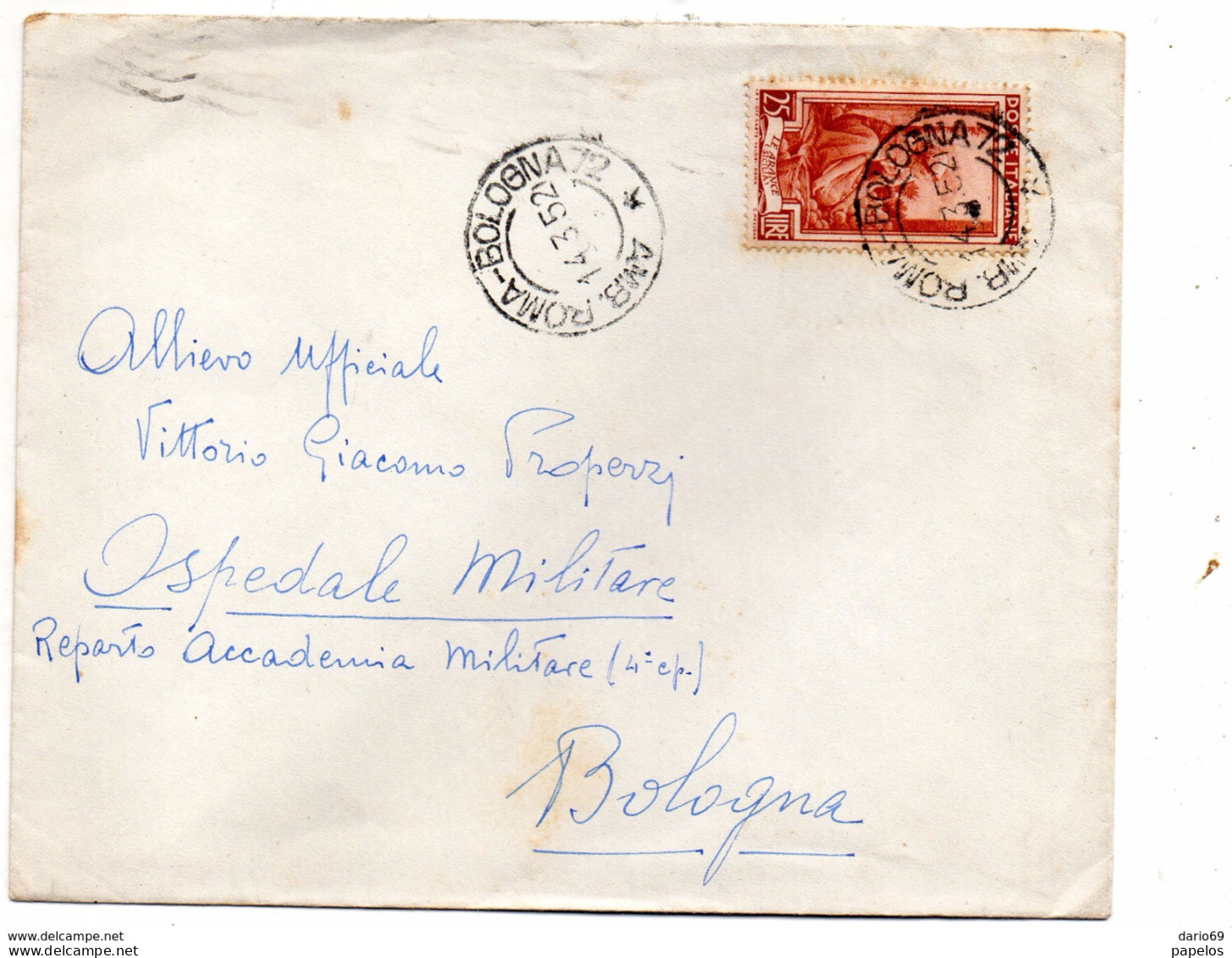 1952  LETTERA CON  ANNULLO  AMBULANTE ROMA BOLOGNA - 1946-60: Marcofilia