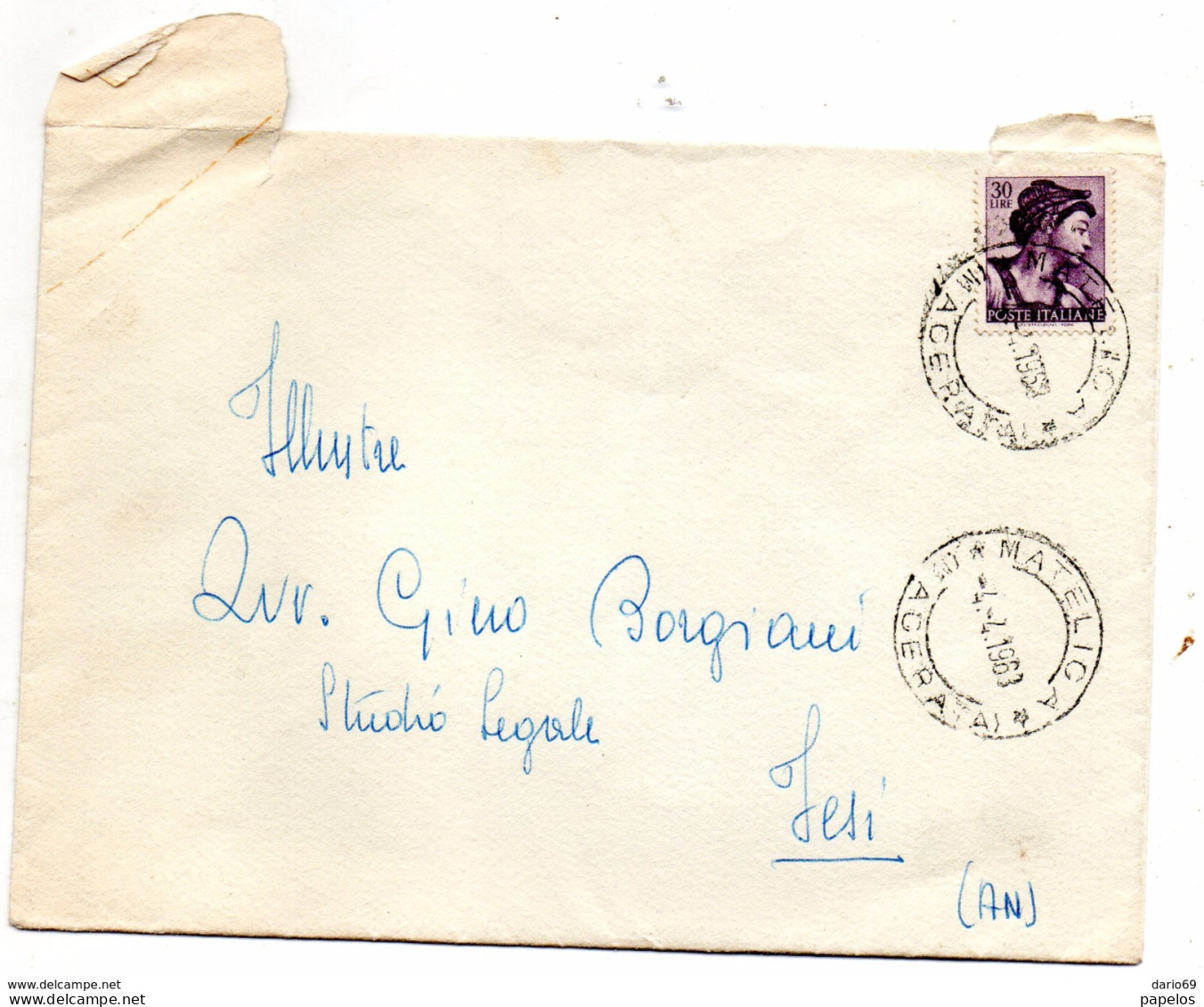 1963 LETTERA CON ANNULLO MATELICA MACERATA - 1961-70: Storia Postale