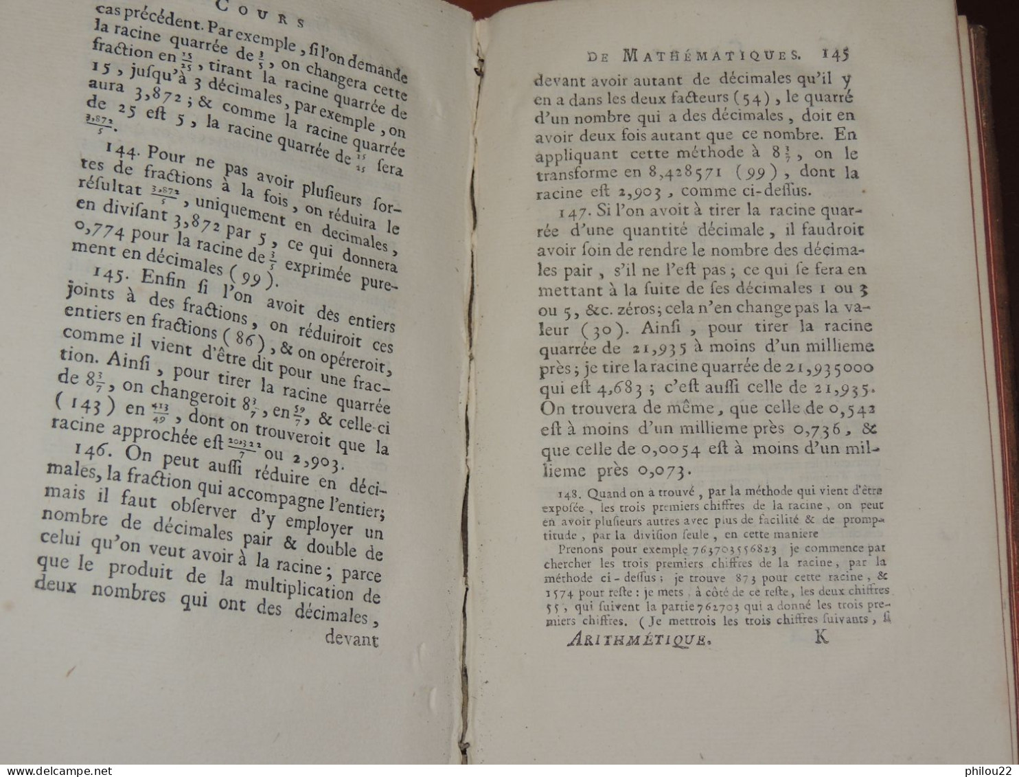 Cours De Mathématiques, à L'usage Des Gardes Du Pavillon Et De La Marine  1775 - 1701-1800