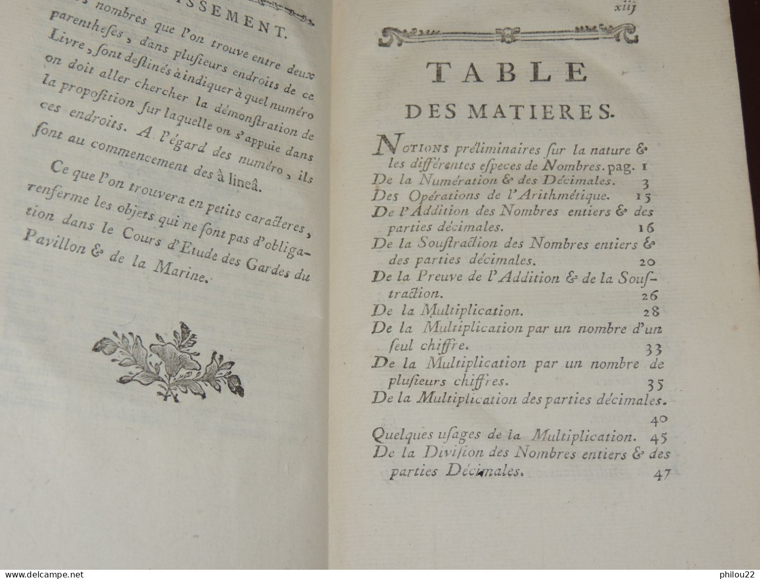 Cours de mathématiques, à l'usage des gardes du pavillon et de la Marine  1775