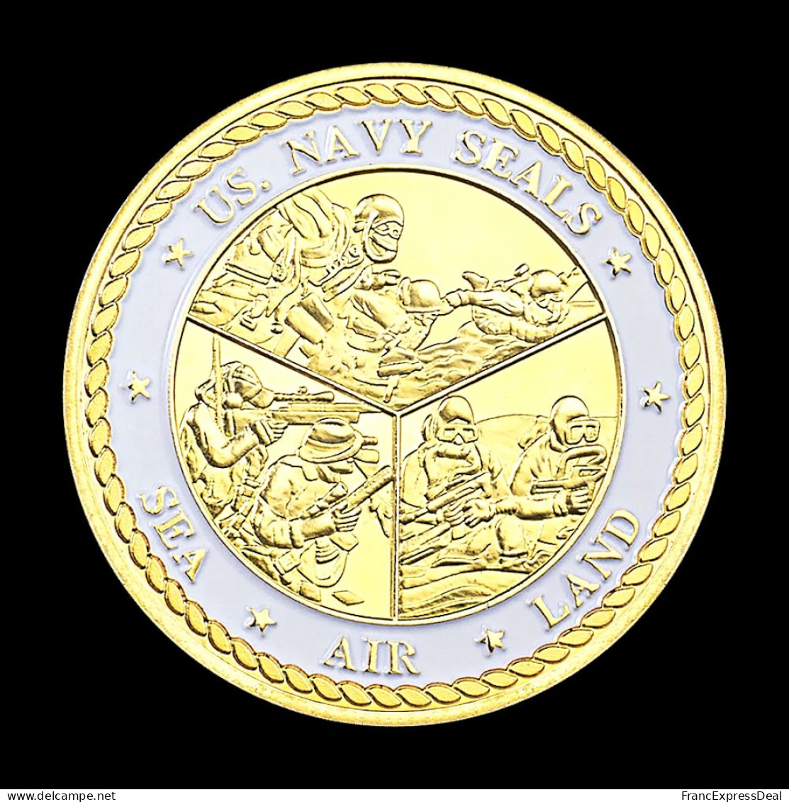 Pièce Médaille NEUVE Plaquée Or - Etats-Unis US Navy Seals Seal Team (Réf 2) - Autres & Non Classés