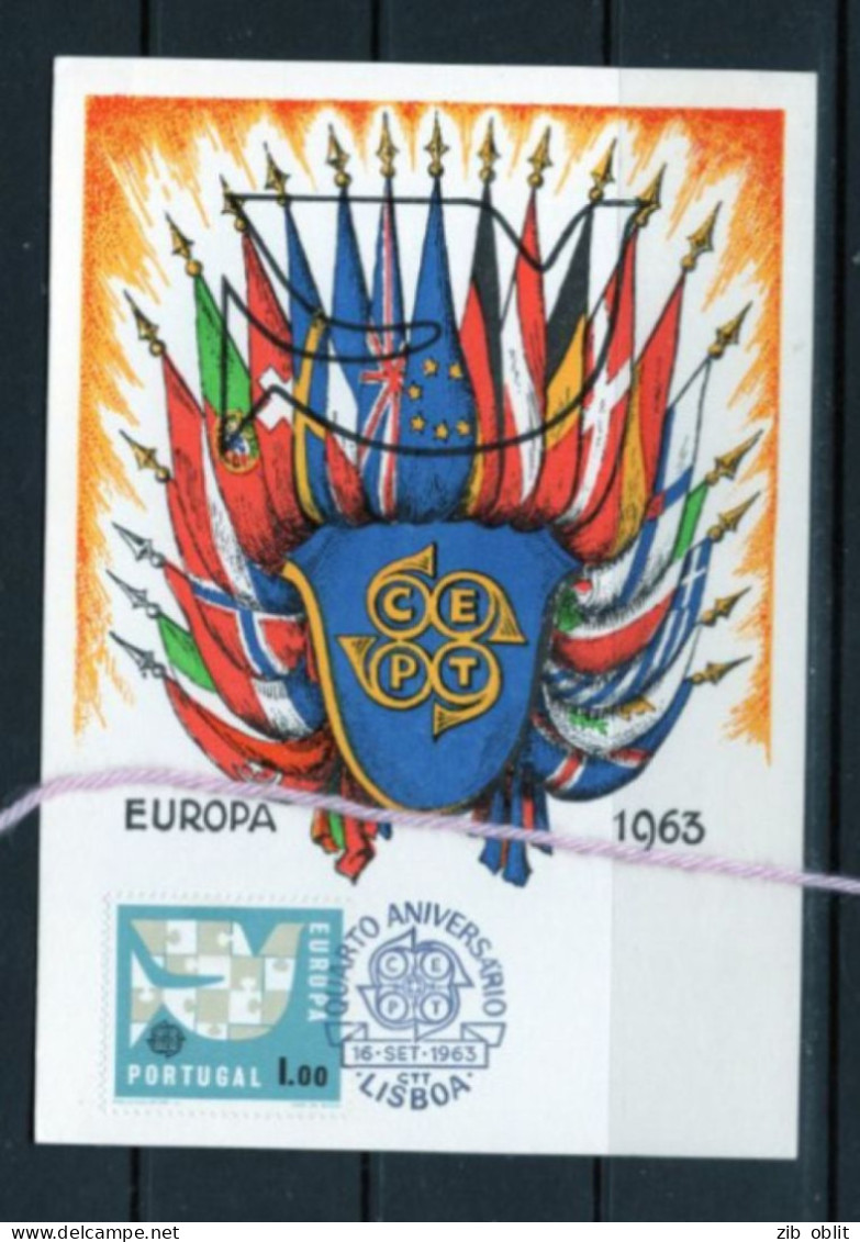 (alm) EUROPA CEPT 1963 CARTE MAXIMUM  PORTUGAL - Cartoline Maximum