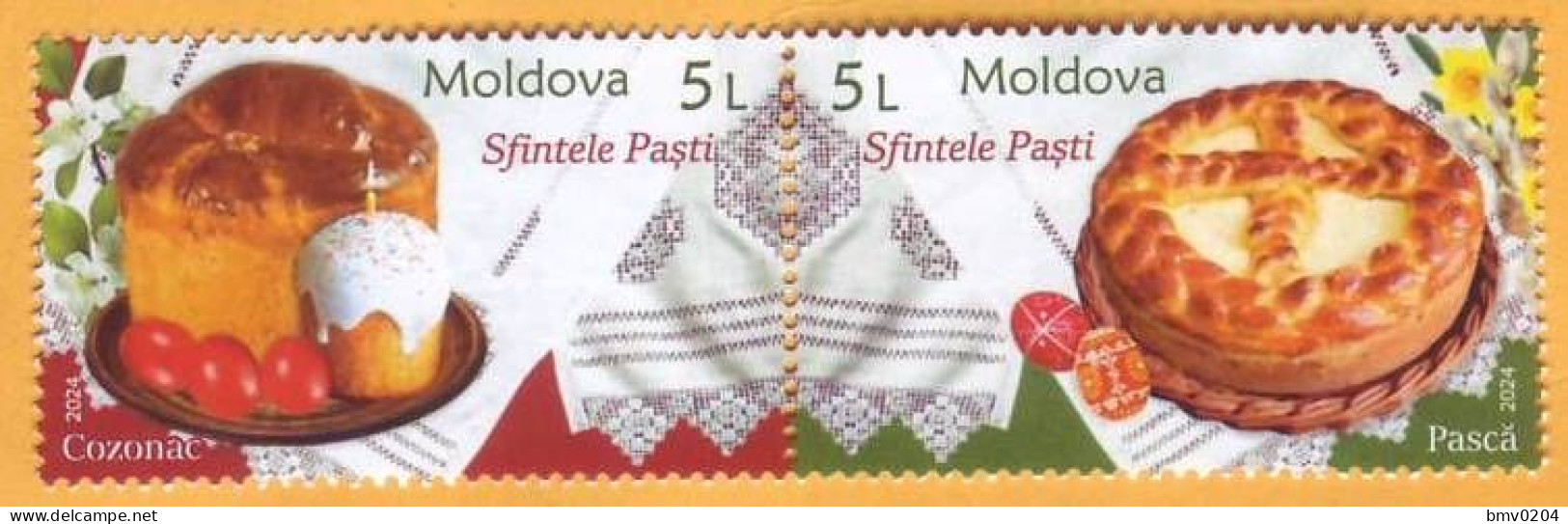 2024  Moldova  MOLDAU „Holy Easter”, Christianity, Customs, 2v Mint - Moldawien (Moldau)