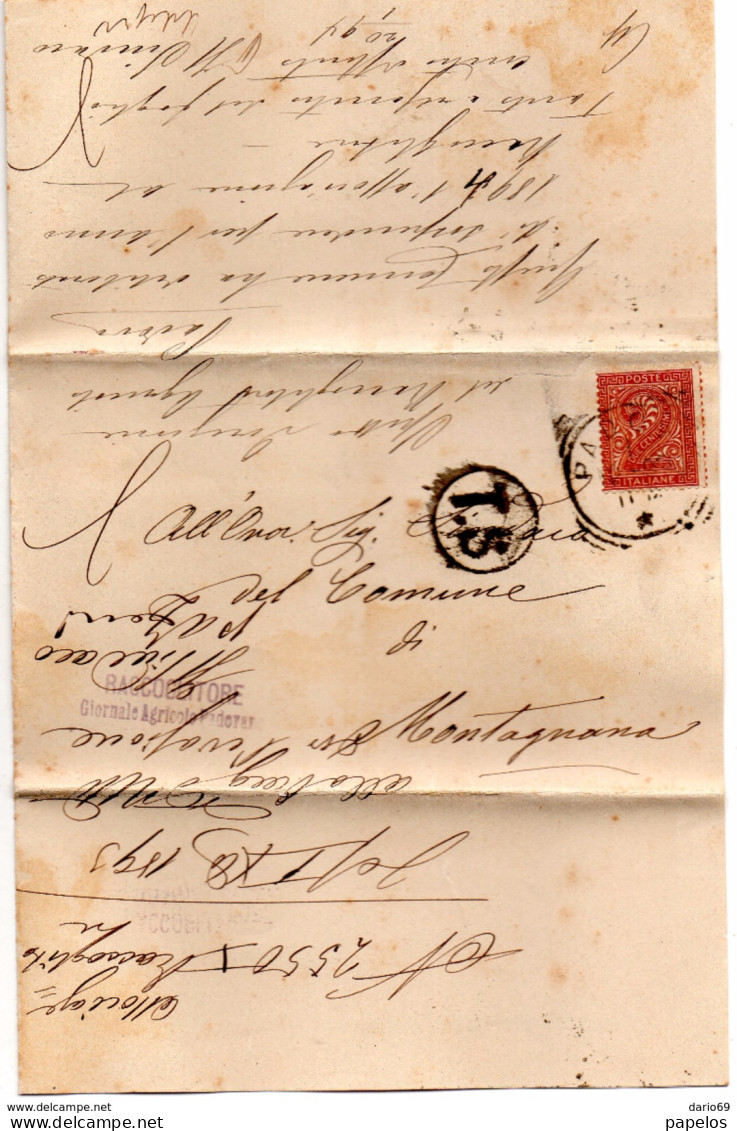 1893 LETTERA CON ANNULLO PADOVA - Storia Postale