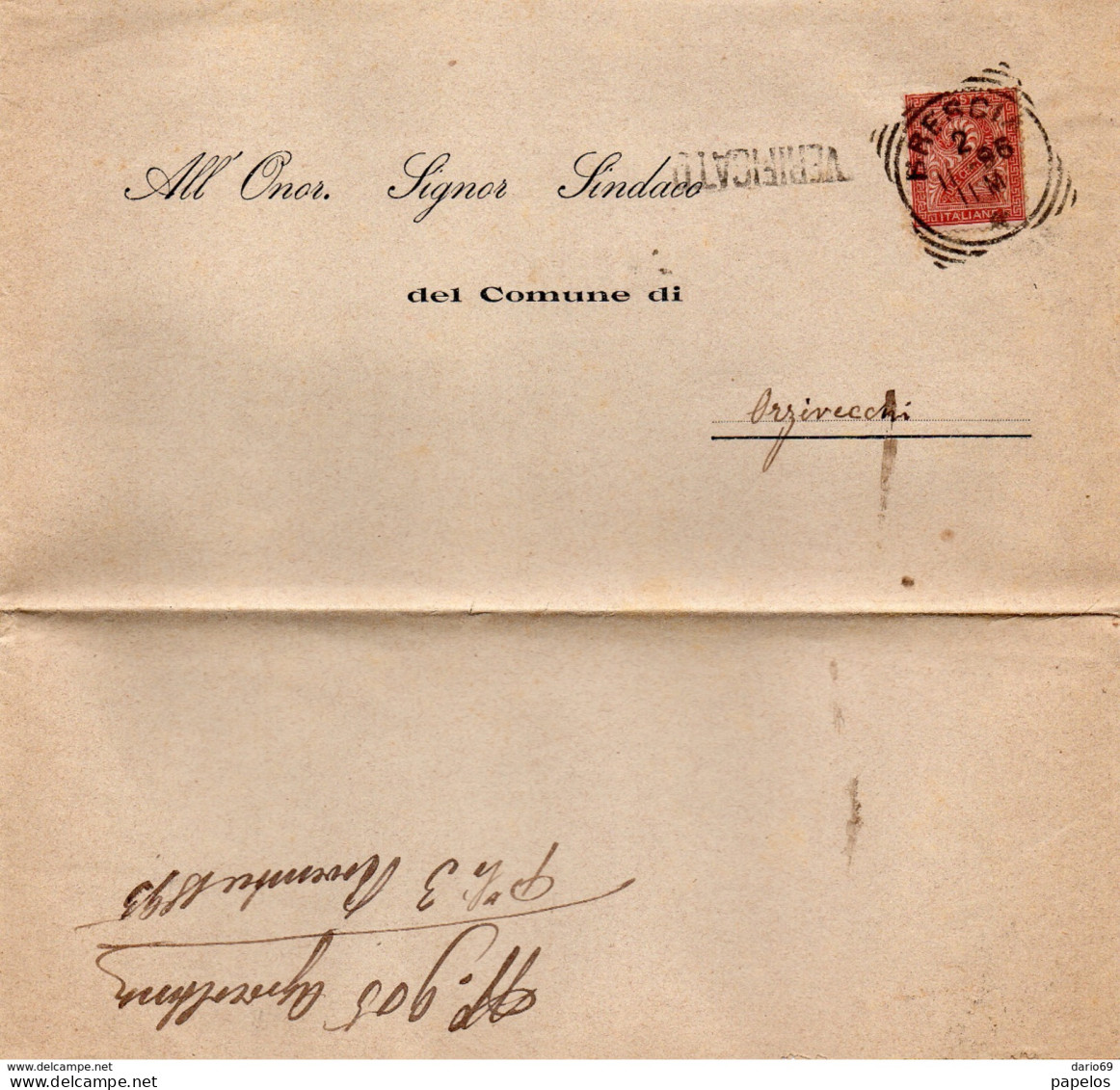 1895 LETTERA ISTRUZIONI CONTRO LA FILLOSSERA  CON ANNULLO BRESCIA  + VERIFICATO - Storia Postale