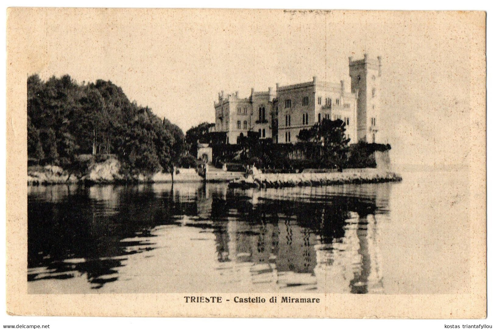 1.7.16 ITALY, TRIESTE, CASTELLO DI MIRAMARE, 1927, POSTCARD - Trieste (Triest)