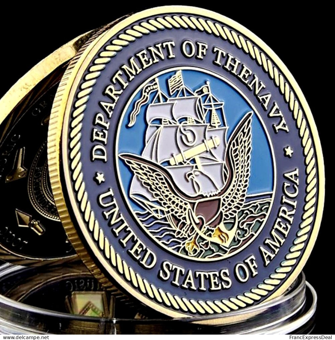 Pièce Médaille NEUVE Plaquée Or - Etats-Unis US Navy Department Of The Navy (Réf 5) - Sonstige & Ohne Zuordnung