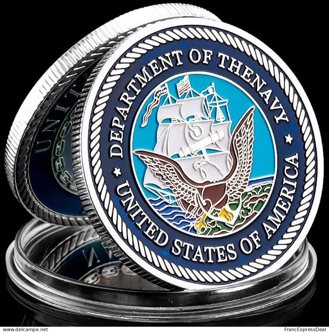 Pièce Médaille NEUVE Plaquée Argent - Etats-Unis US Navy Department Of The Navy (Réf 6) - Autres & Non Classés