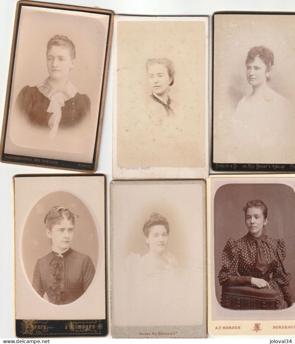 Lot N° 27 - 12 Photos Format CDV Femme - Old (before 1900)