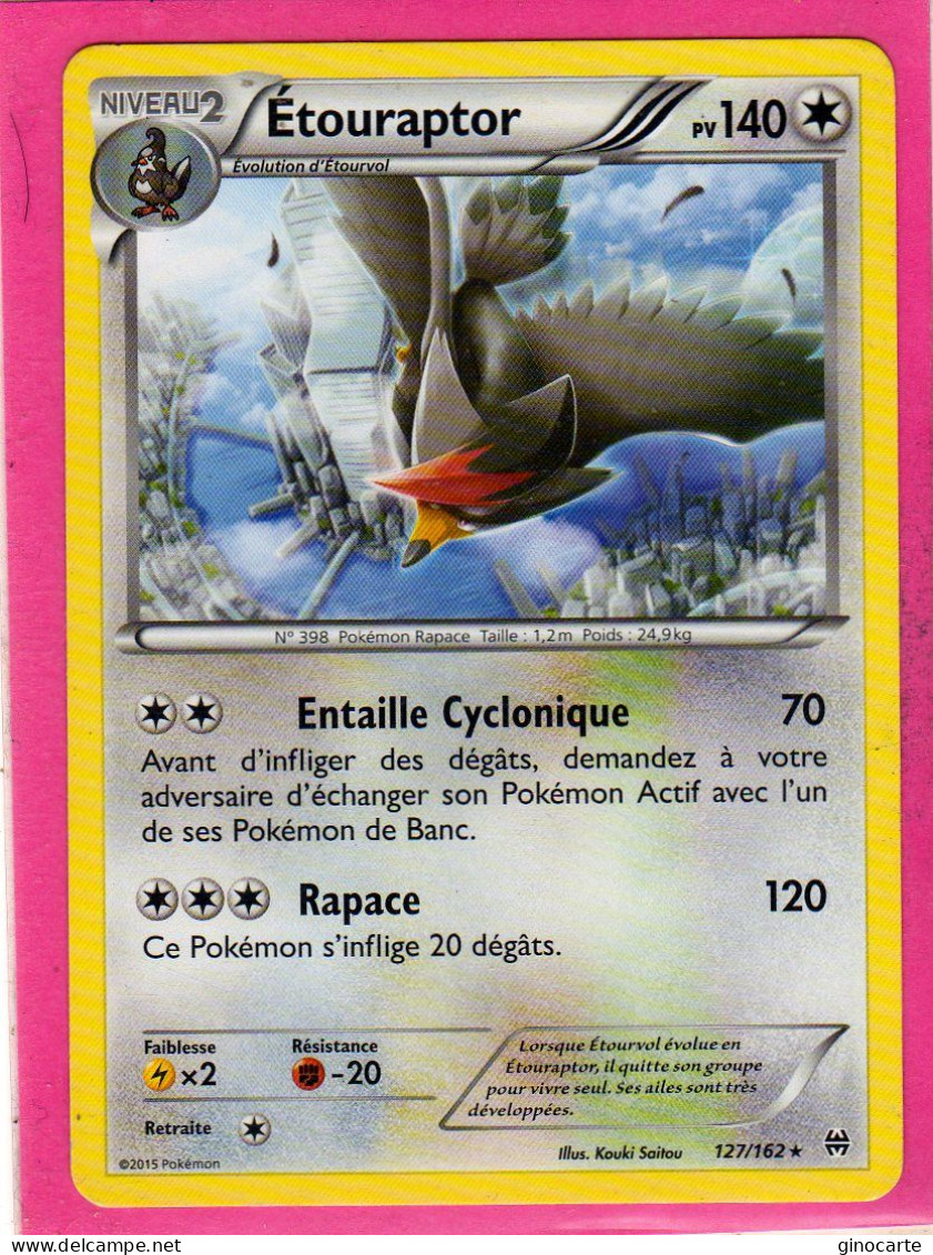 Carte Pokemon Francaise 2015 Xy Impulsion Turbo 127/162 Etouraptor 140pv Bon Etat - XY