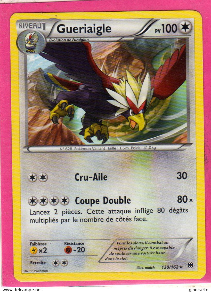 Carte Pokemon Francaise 2015 Xy Impulsion Turbo 130/162 Gueriaigle 100pv Neuve - XY