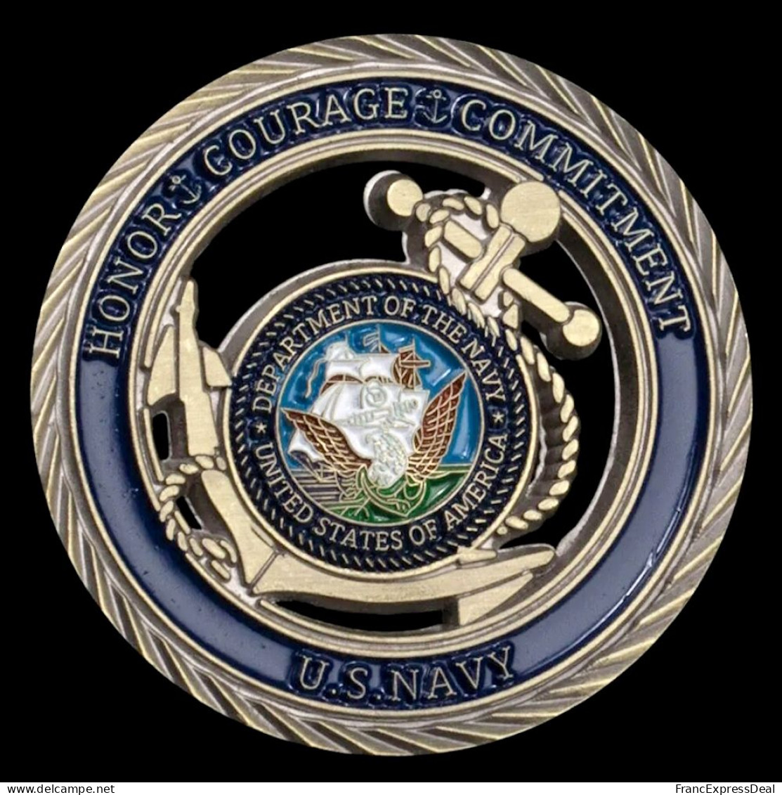 Pièce Médaille NEUVE - Etats-Unis US Navy Honor Courage Commitment - Altri & Non Classificati