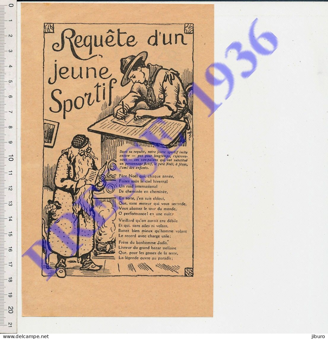 Baptême De Clovis + Sport Borotra Etancelin Destroyat Ladoumègue Rigoulot Cartonnet Lettre Au Père-Noël Scout ? Cheminée - Non Classés