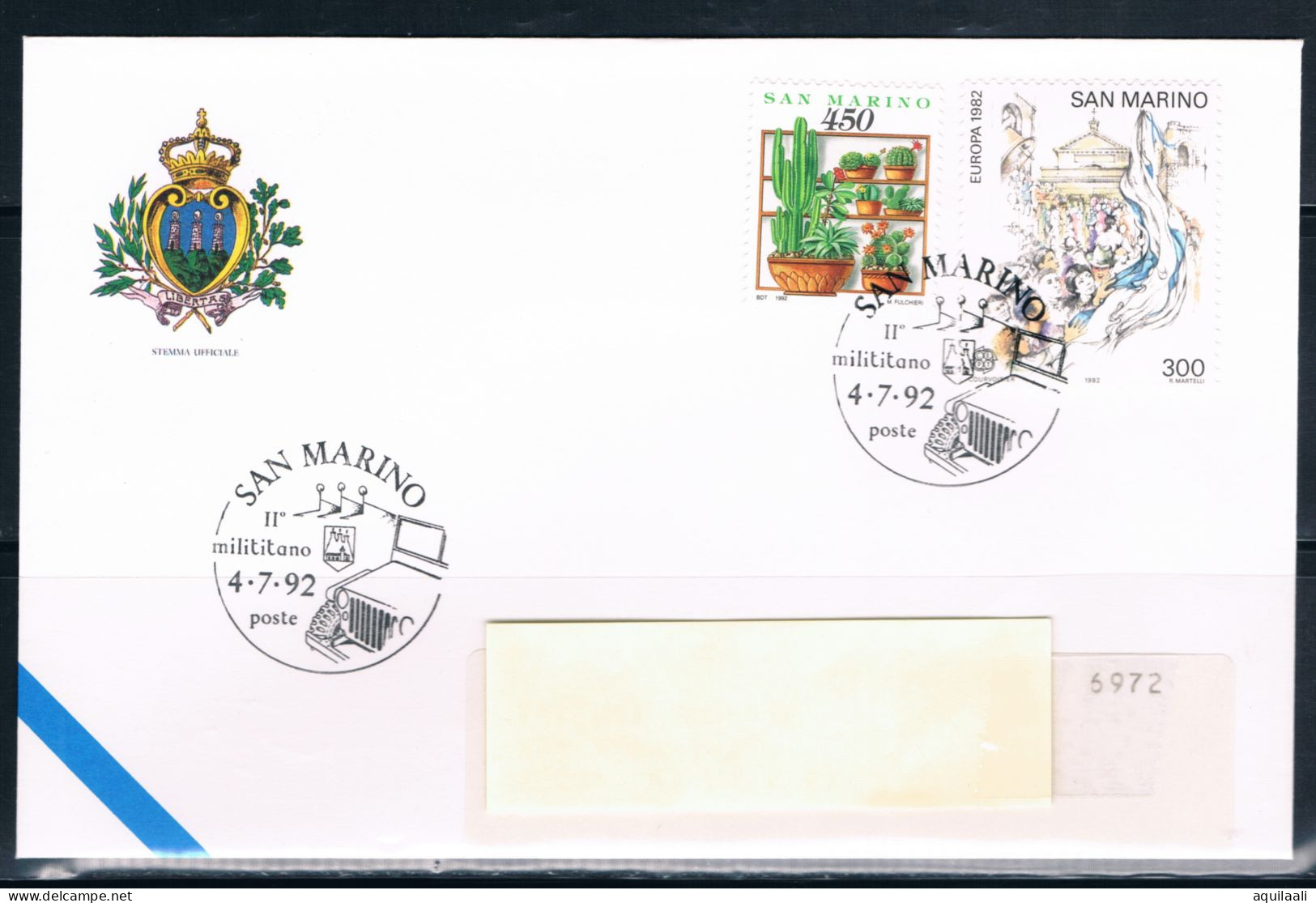 SAN MARINO 1992 -"Milititano" 04/7/1992 Annullo Speciale. - Briefmarkenausstellungen