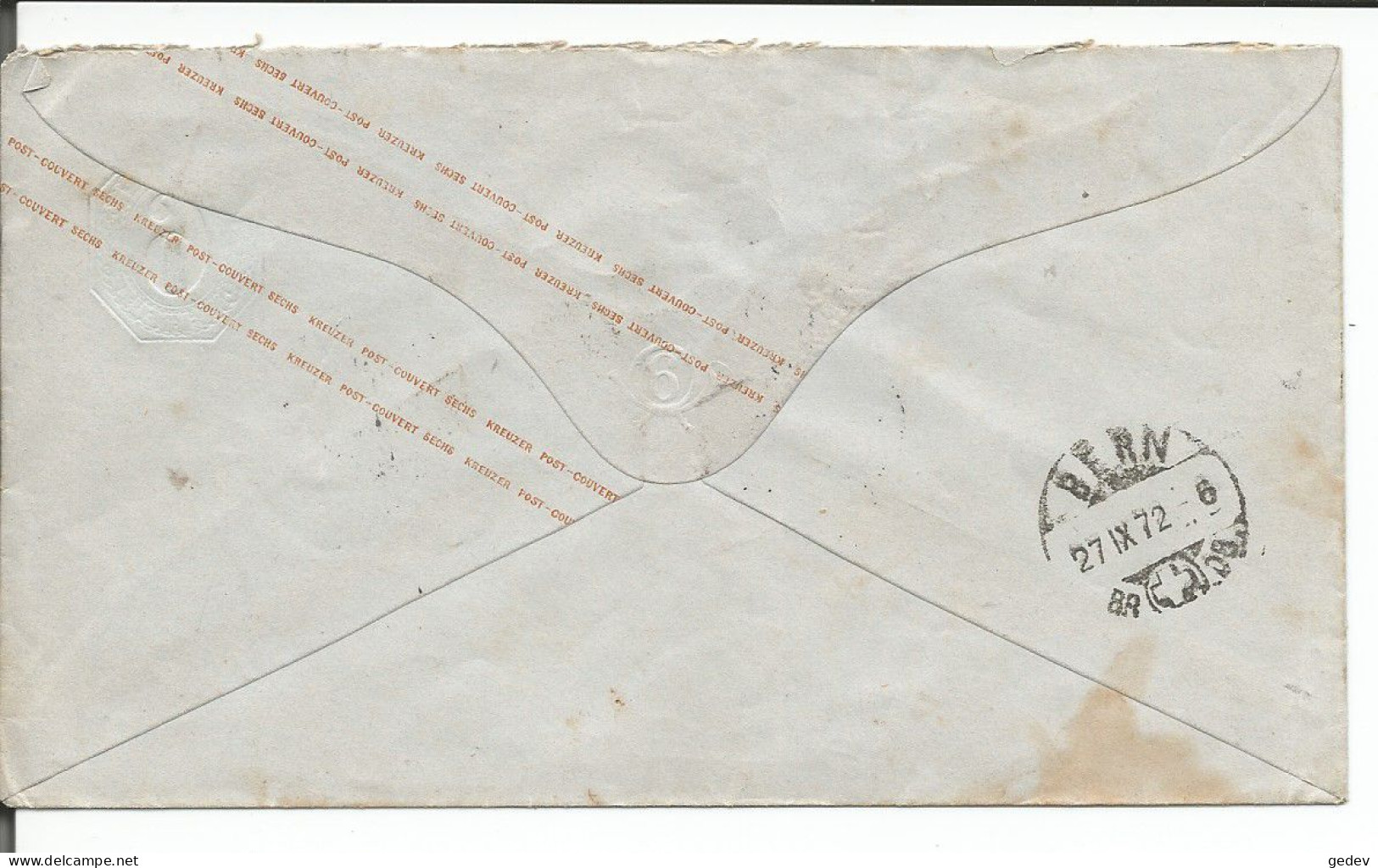 Allemagne, Württenberg, Entier Postal 6 Kr. + Timbre 1 Kr., Stuttgart - Bern - Luzern CH (26.9.1872) - Postal  Stationery