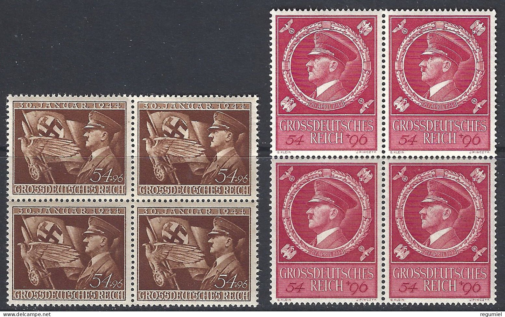 Alemania Imperio 785 Y 804 ** MNH. Hitler. Bloque De 4 - Unused Stamps