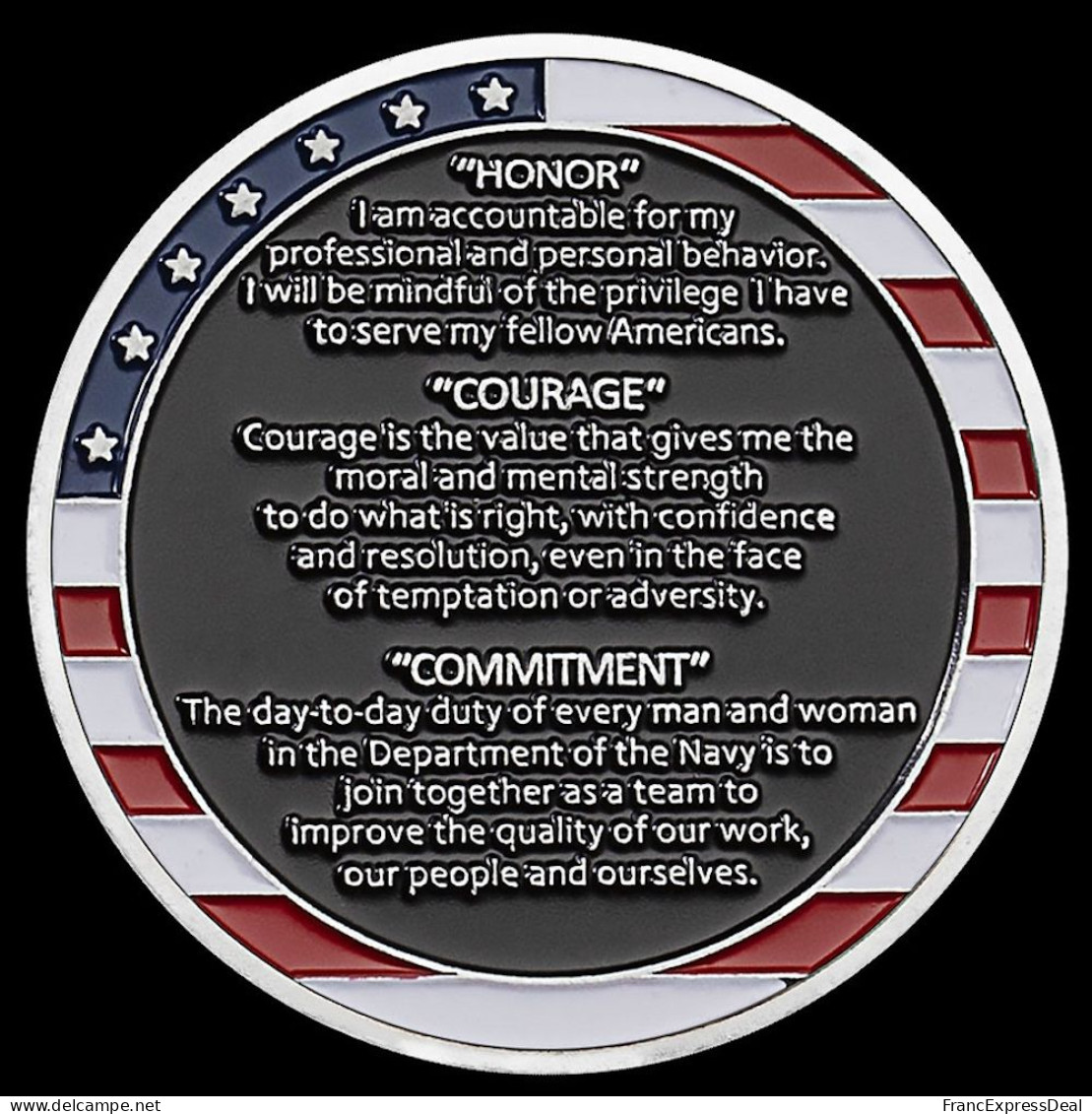 Pièce Médaille NEUVE - Etats-Unis US Navy Core Values - Sonstige & Ohne Zuordnung
